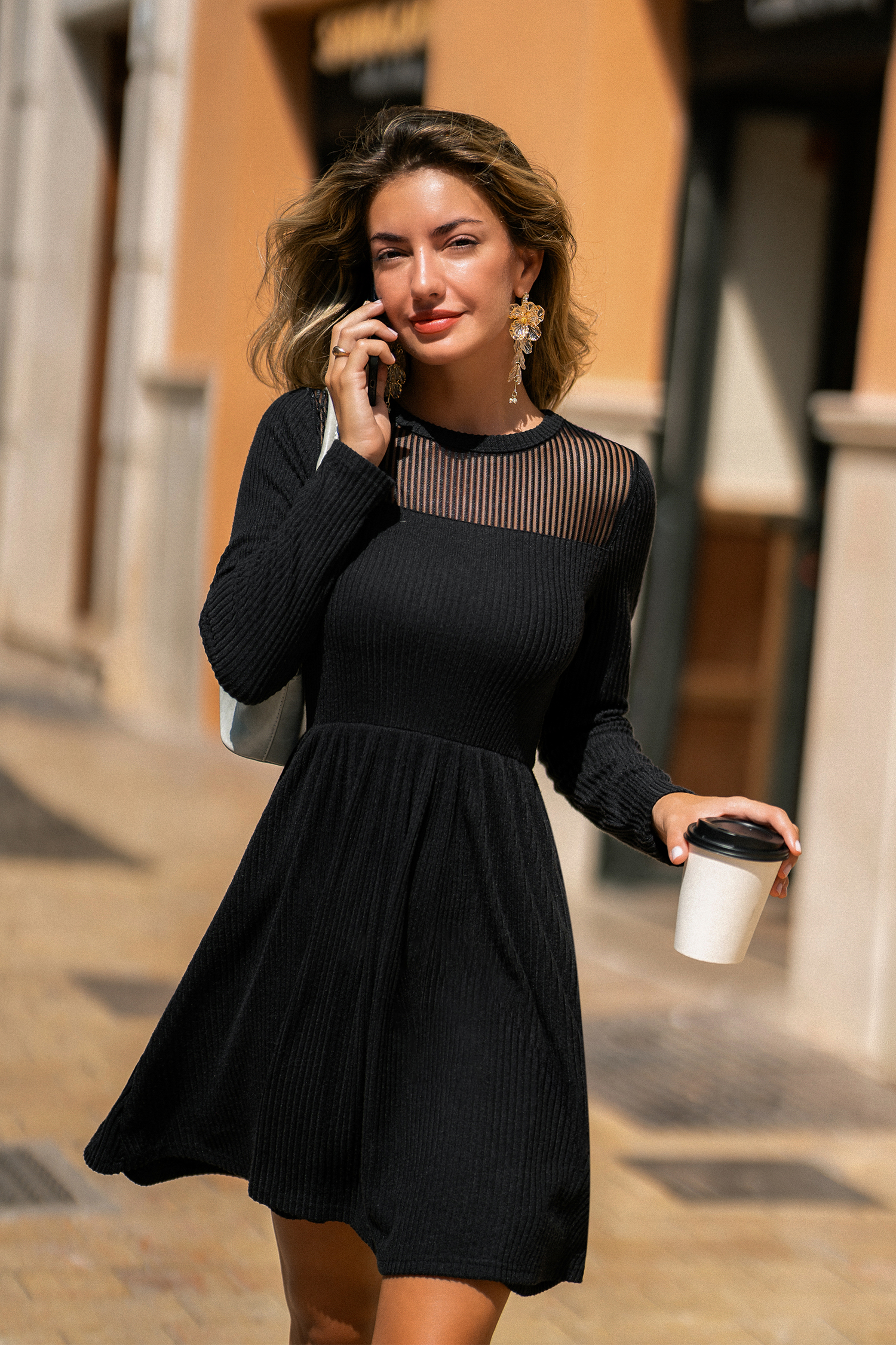 Faded Light Black Mini Dress