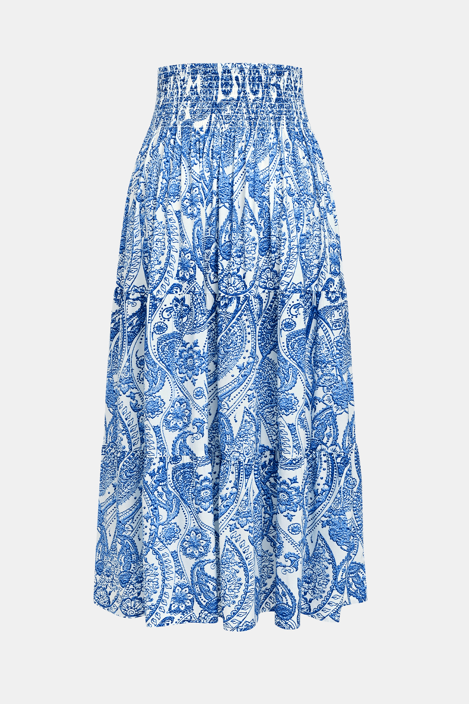 Gonna lunga con stampa paisley trasparente