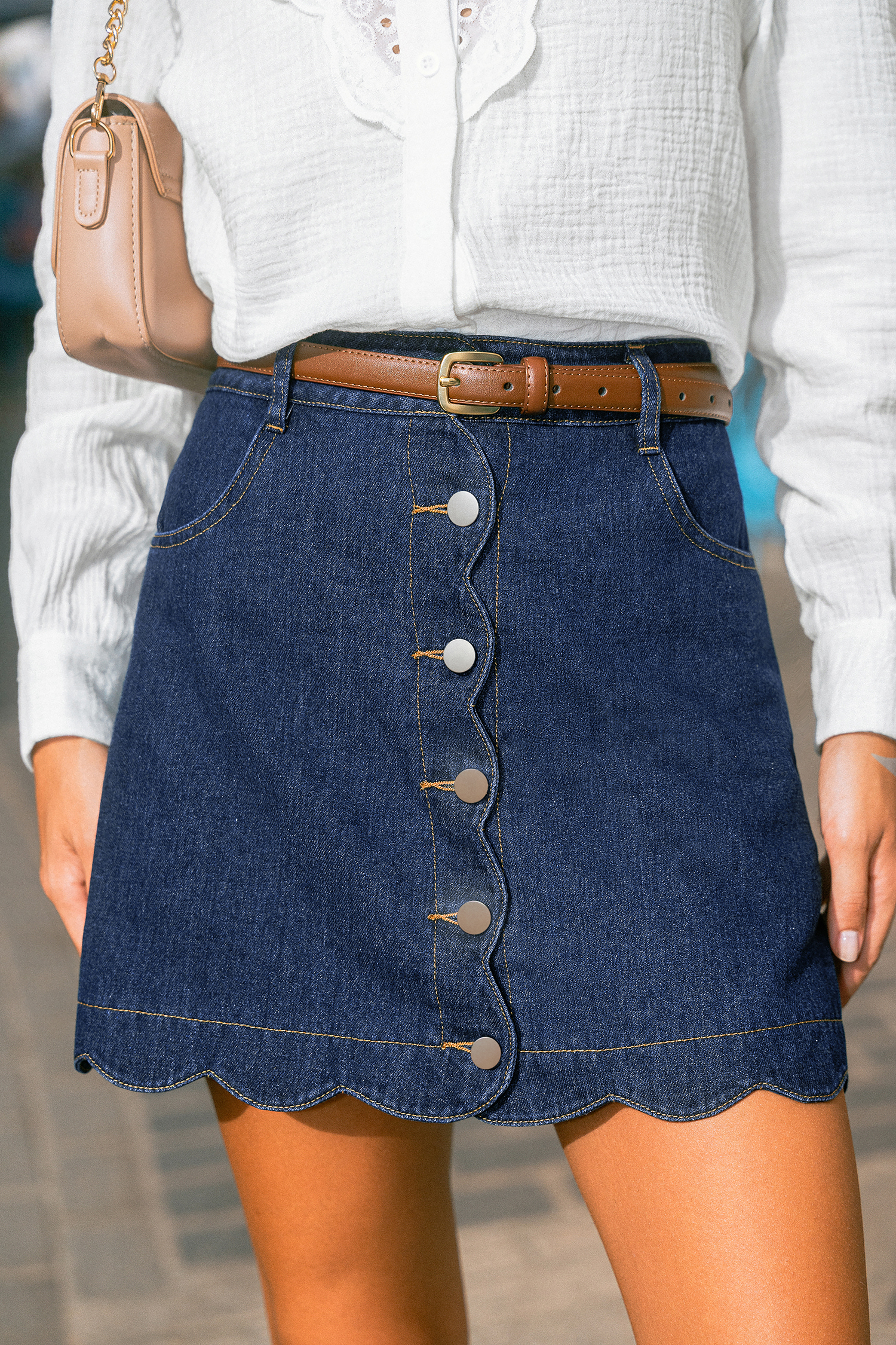 August Sky Denim Mini Skirt