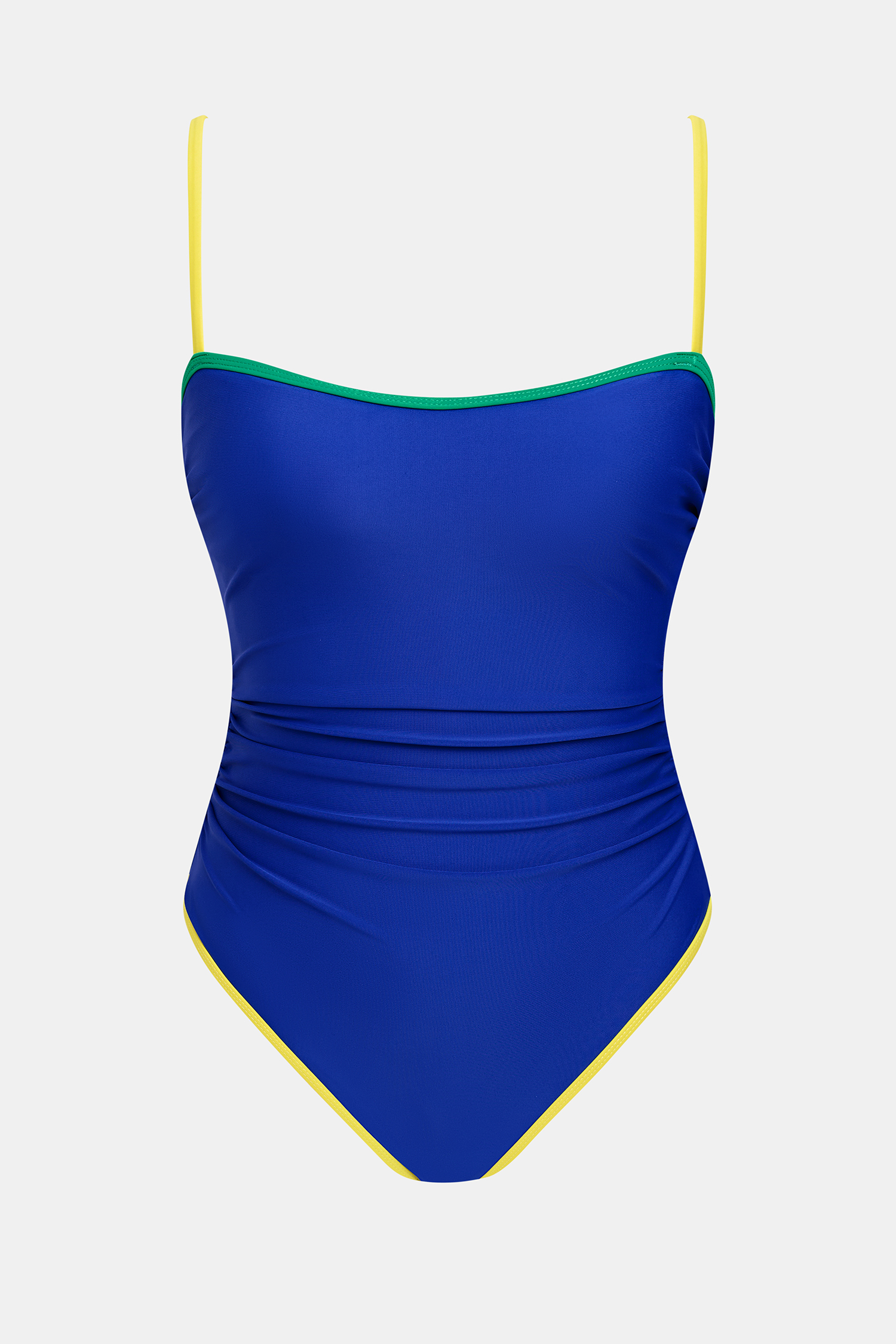 Maillot de bain une pièce bleu à col carré