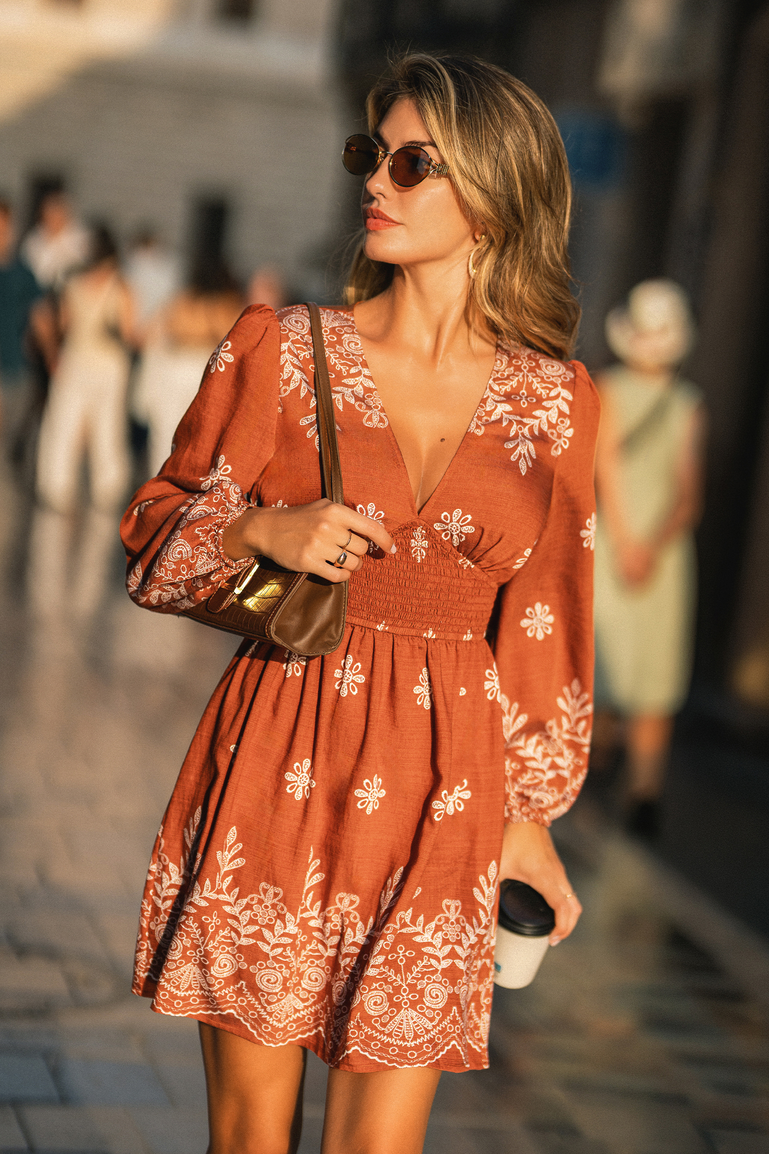 Tiger's Eye Floral Mini Dress