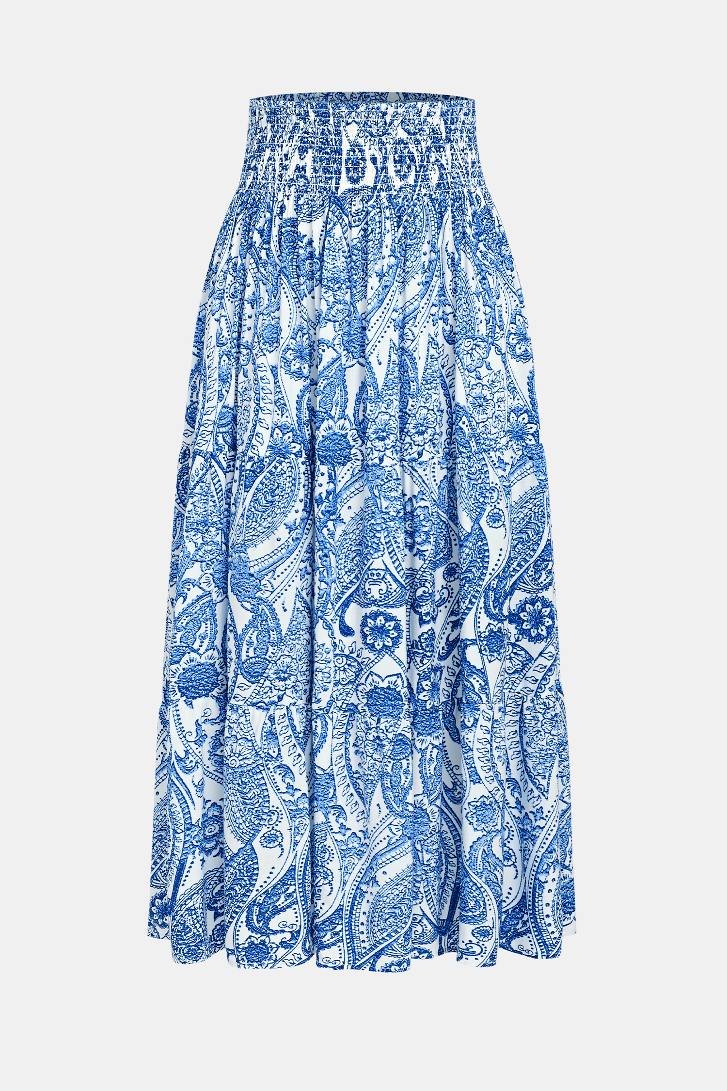 Gonna lunga con stampa paisley trasparente