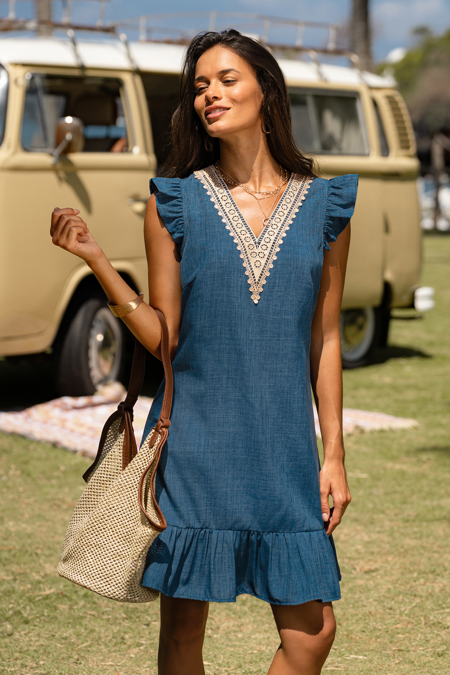 You First Blue Mini Dress