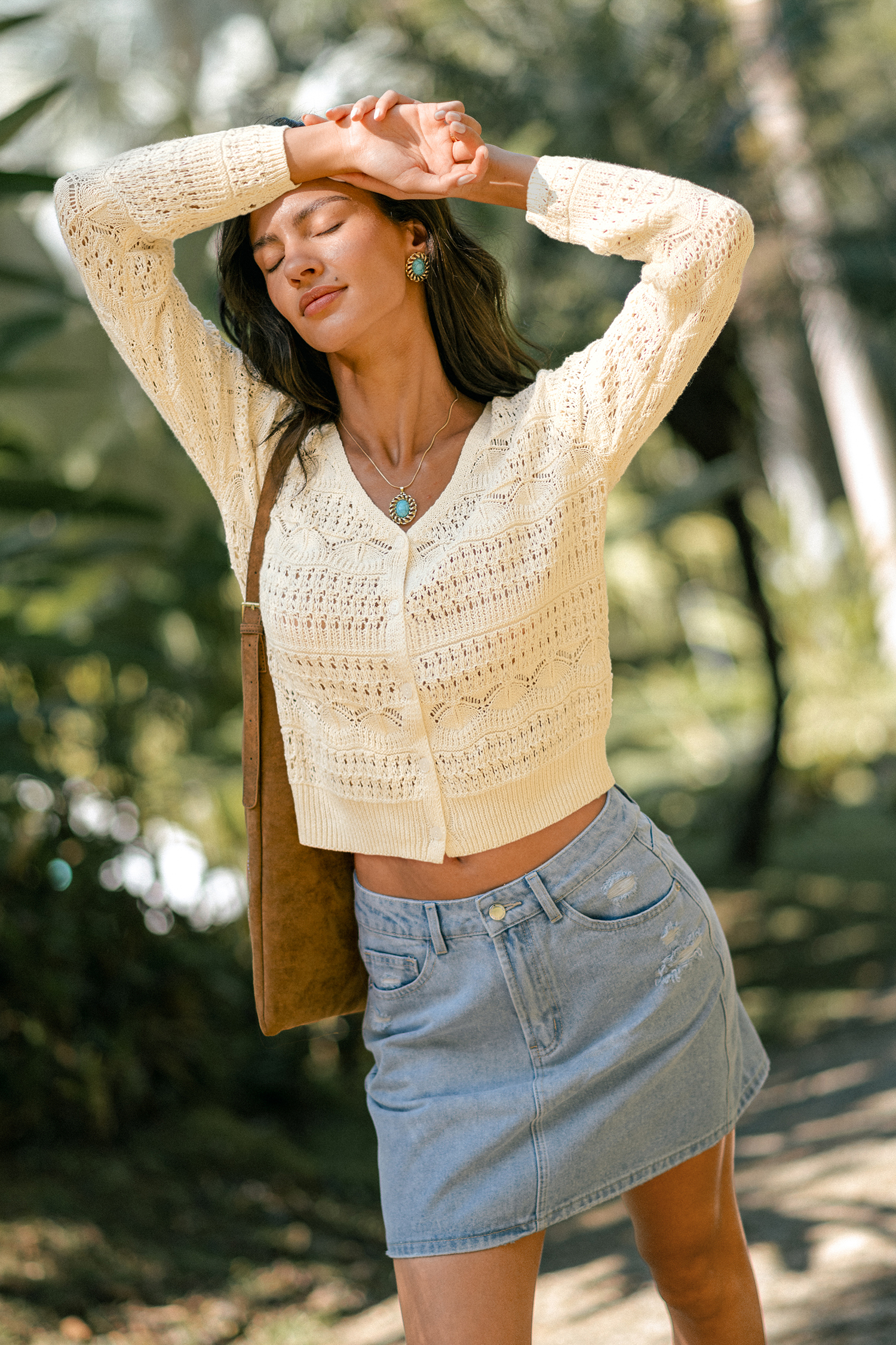Out of Town Beige Cardigan