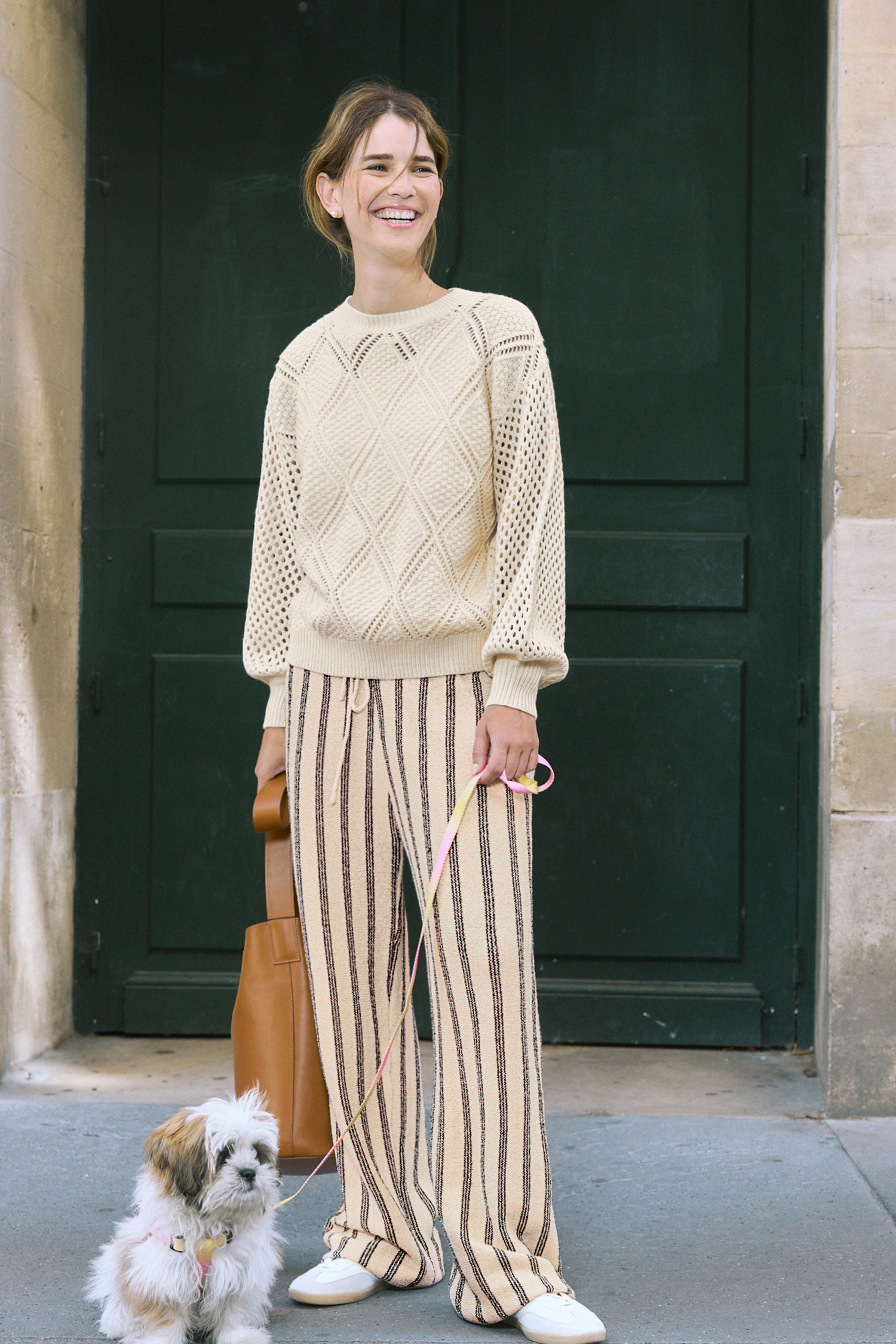 Pantalon à rayures cordon