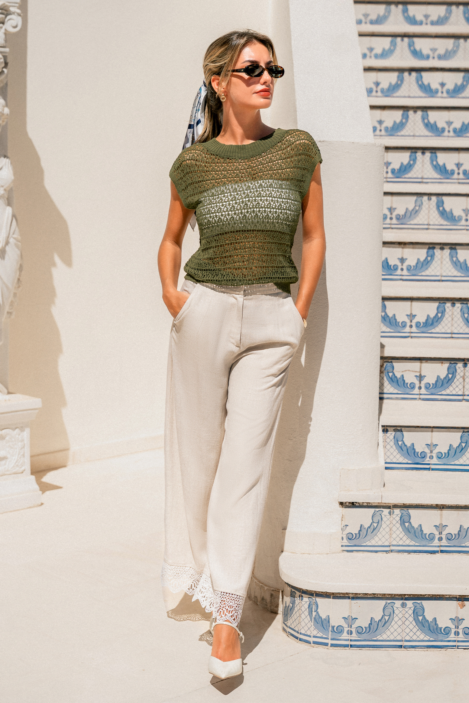 Maglia verde in maglia 