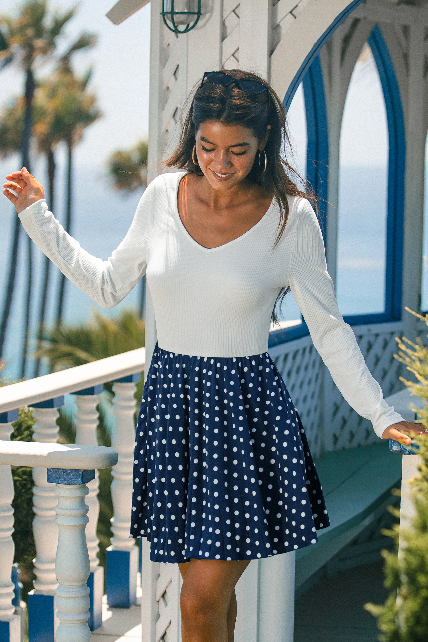Early Dusk Polka Dot Mini Dress