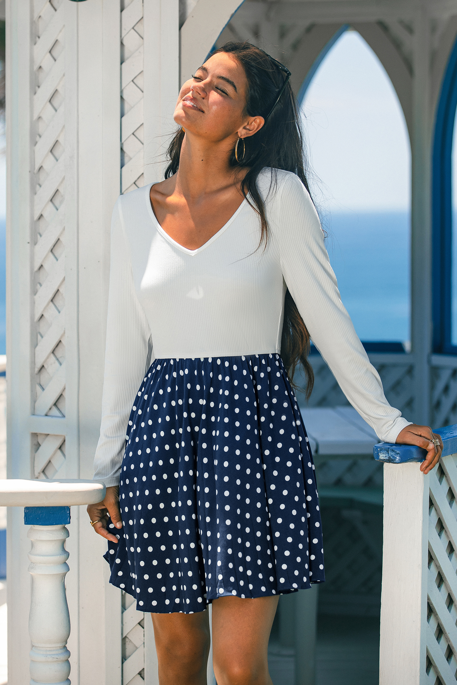 Early Dusk Polka Dot Mini Dress