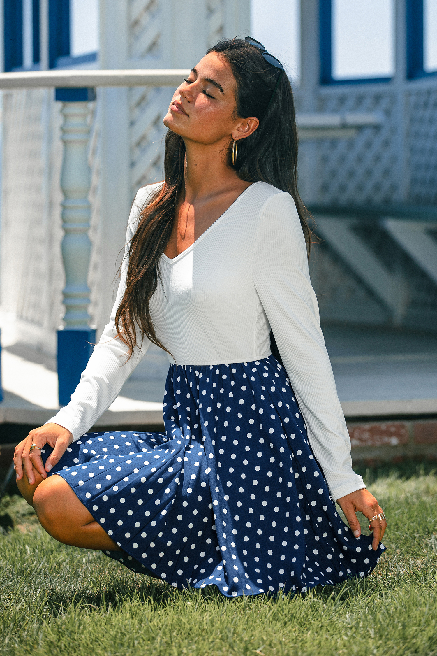 Early Dusk Polka Dot Mini Dress