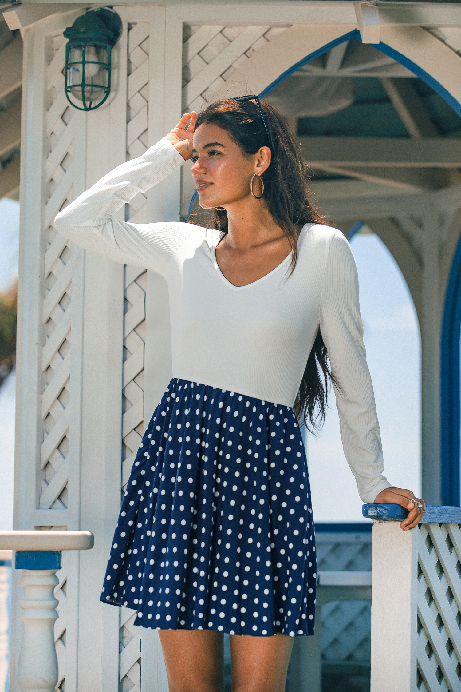 Early Dusk Polka Dot Mini Dress
