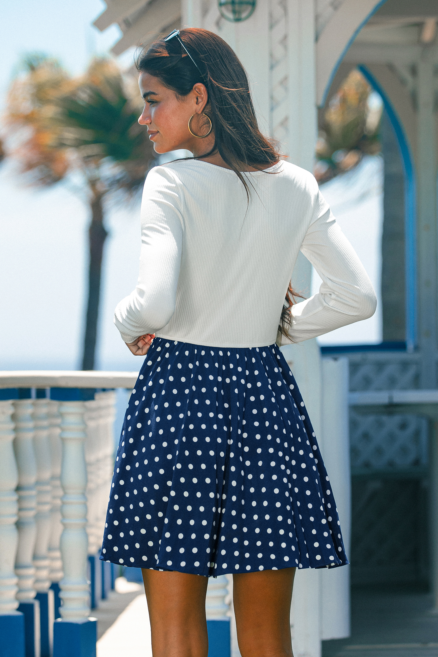 Early Dusk Polka Dot Mini Dress