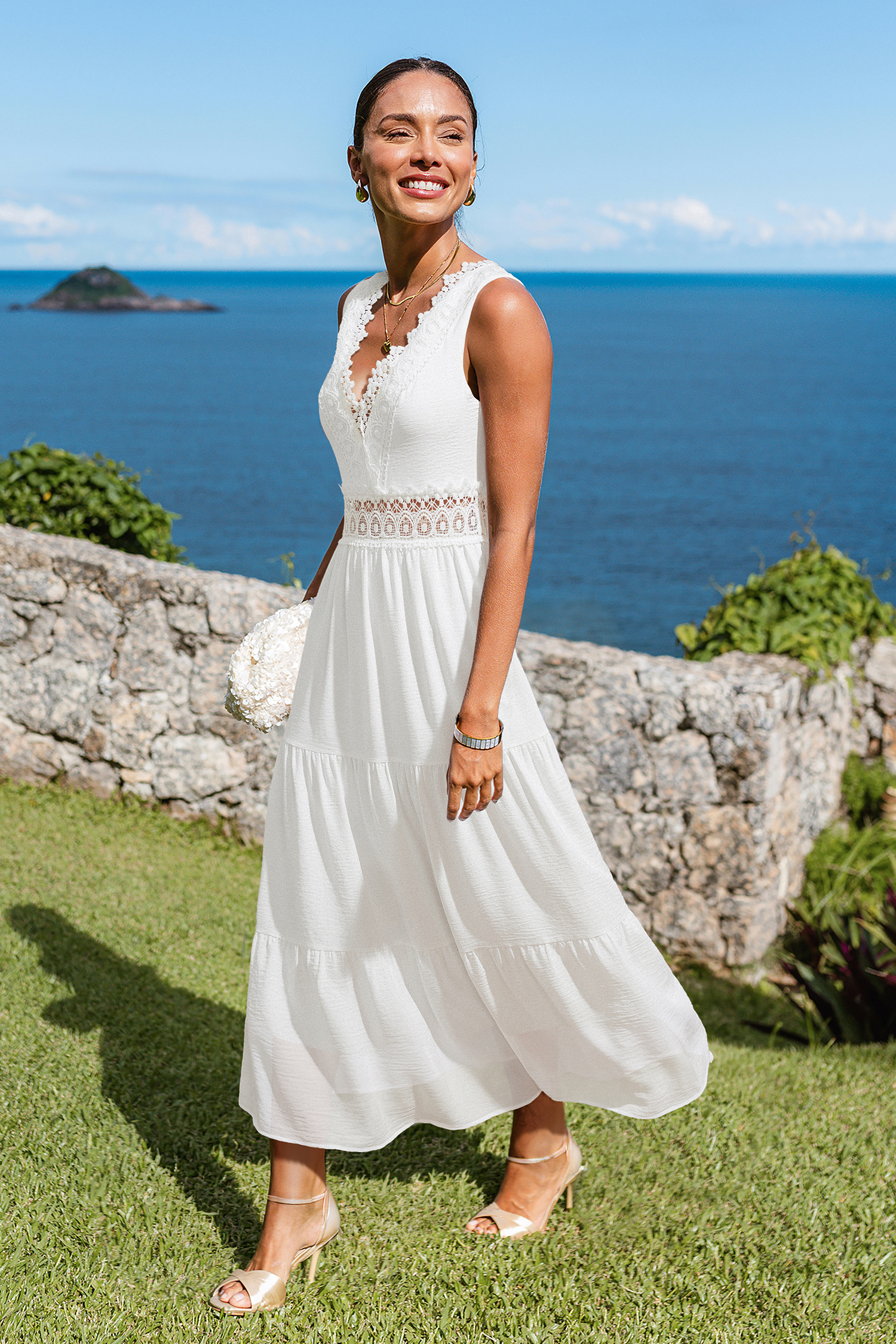 Little Details White Maxi Dress