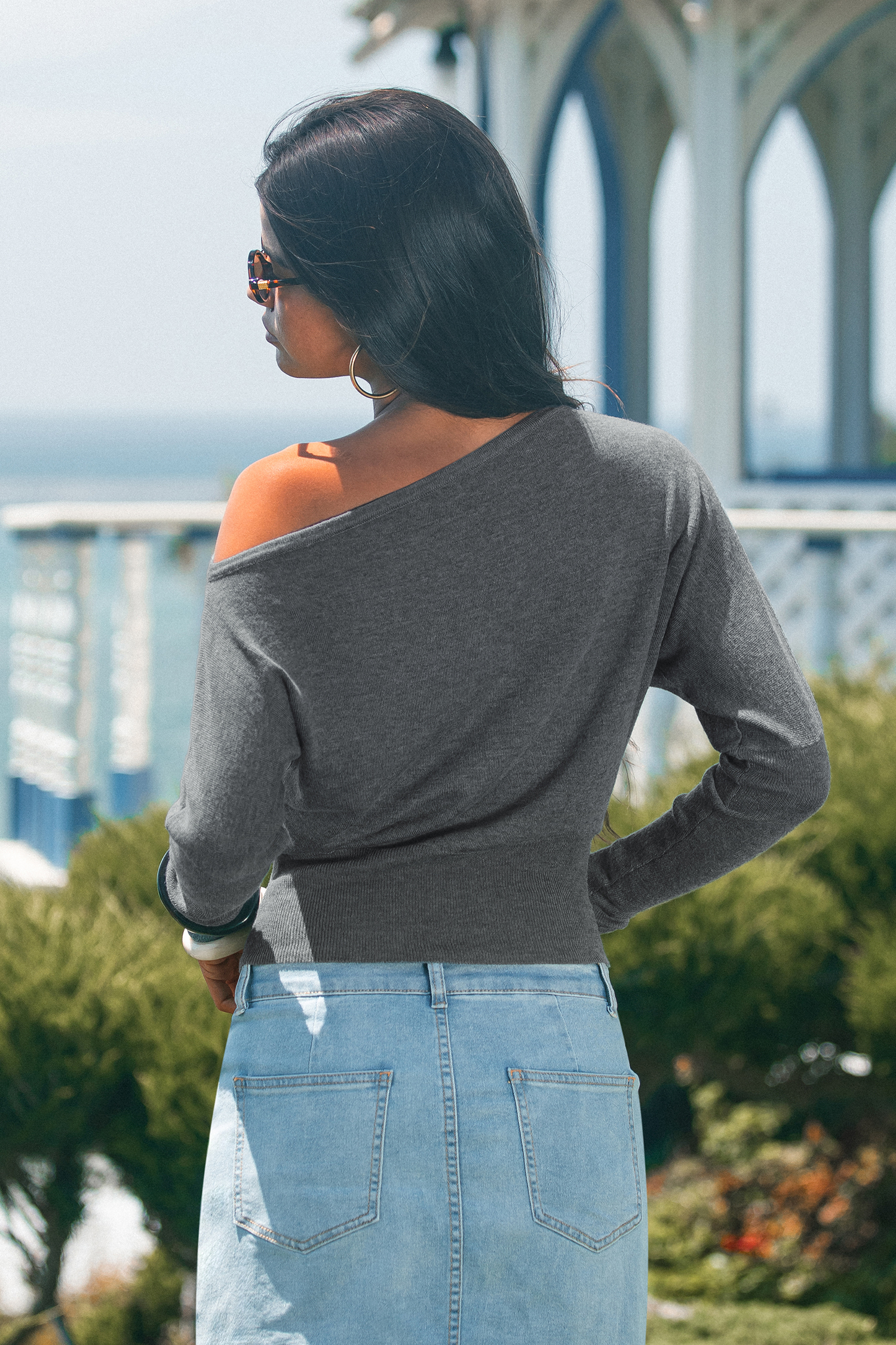Night Out Grey Knit Top