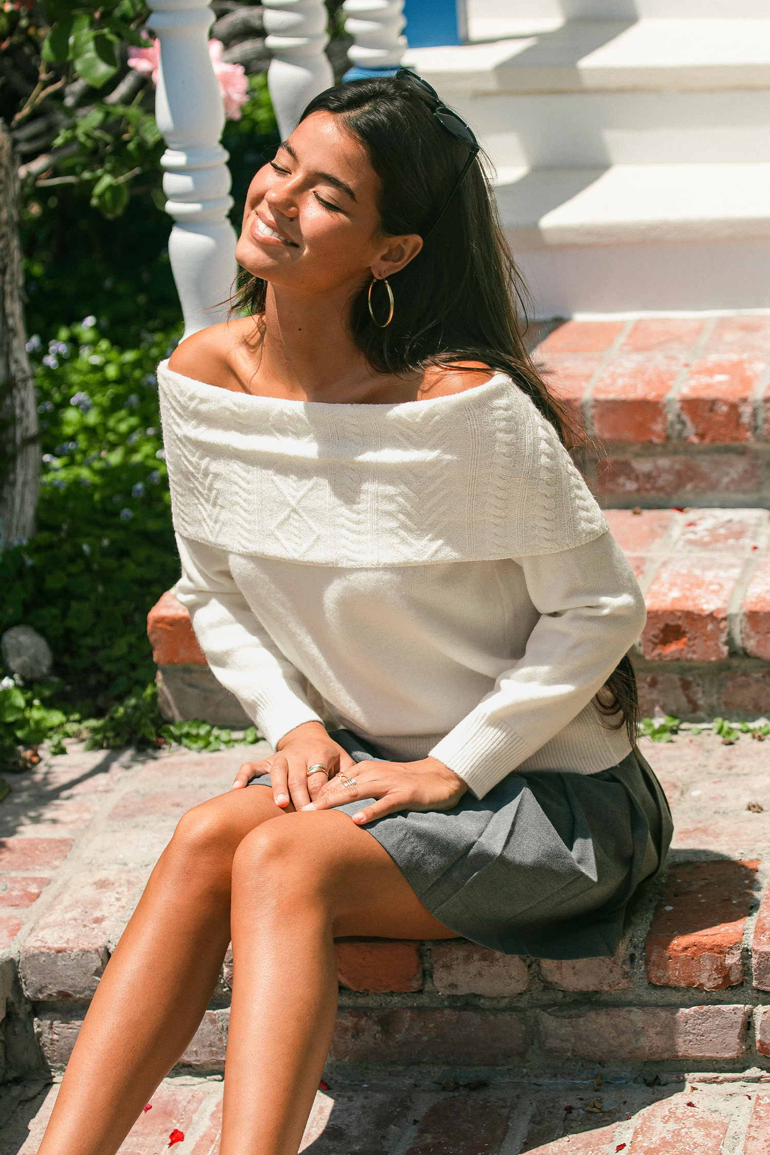 Double Date White Sweater