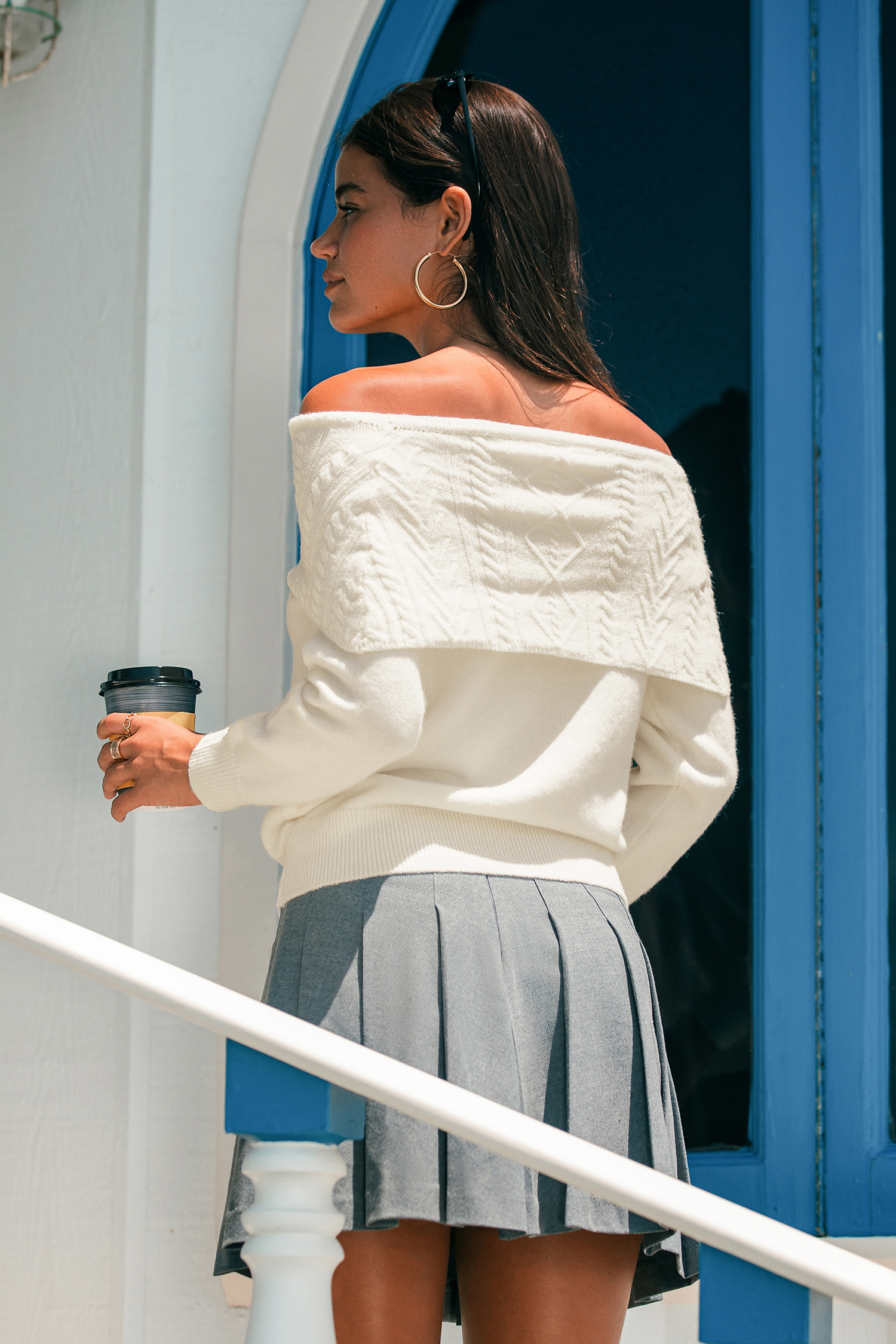 Double Date White Sweater