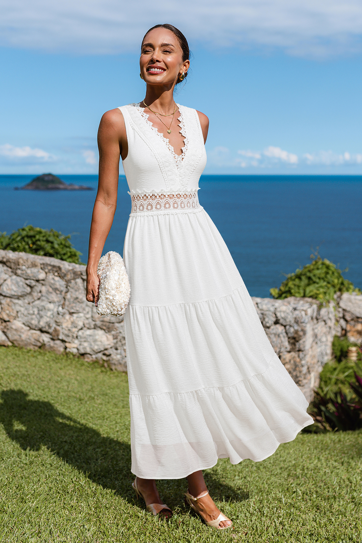 Little Details White Maxi Dress