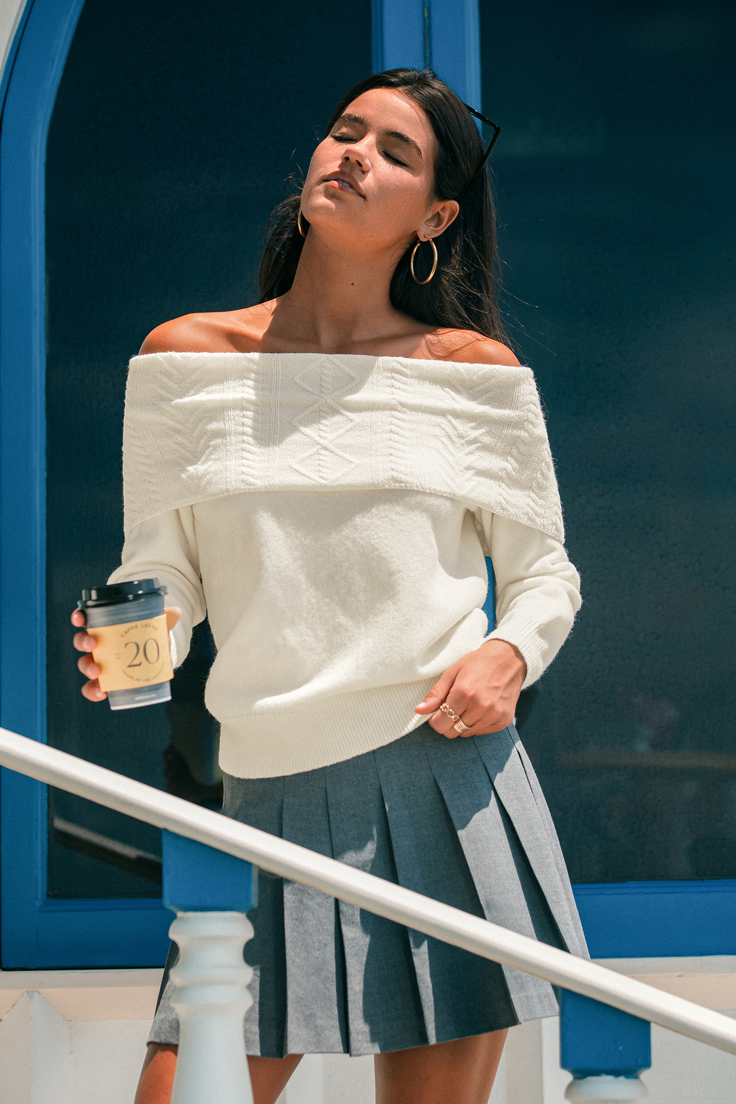 Double Date White Sweater