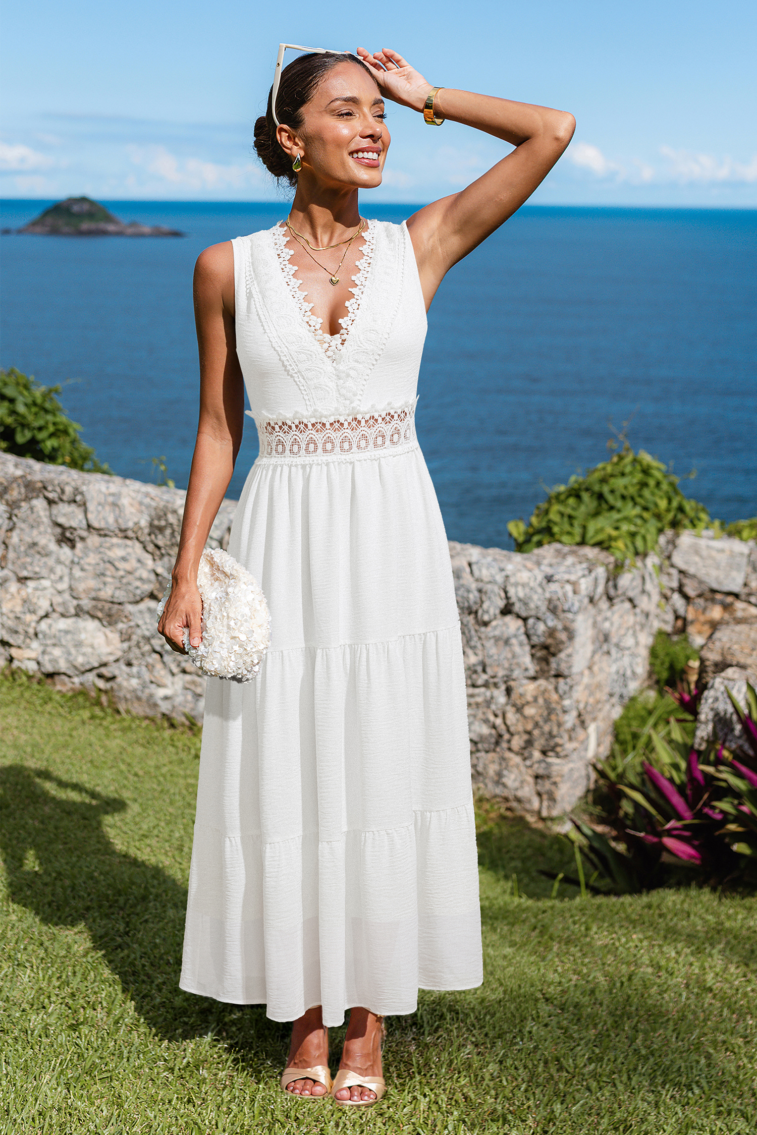 Little Details White Maxi Dress