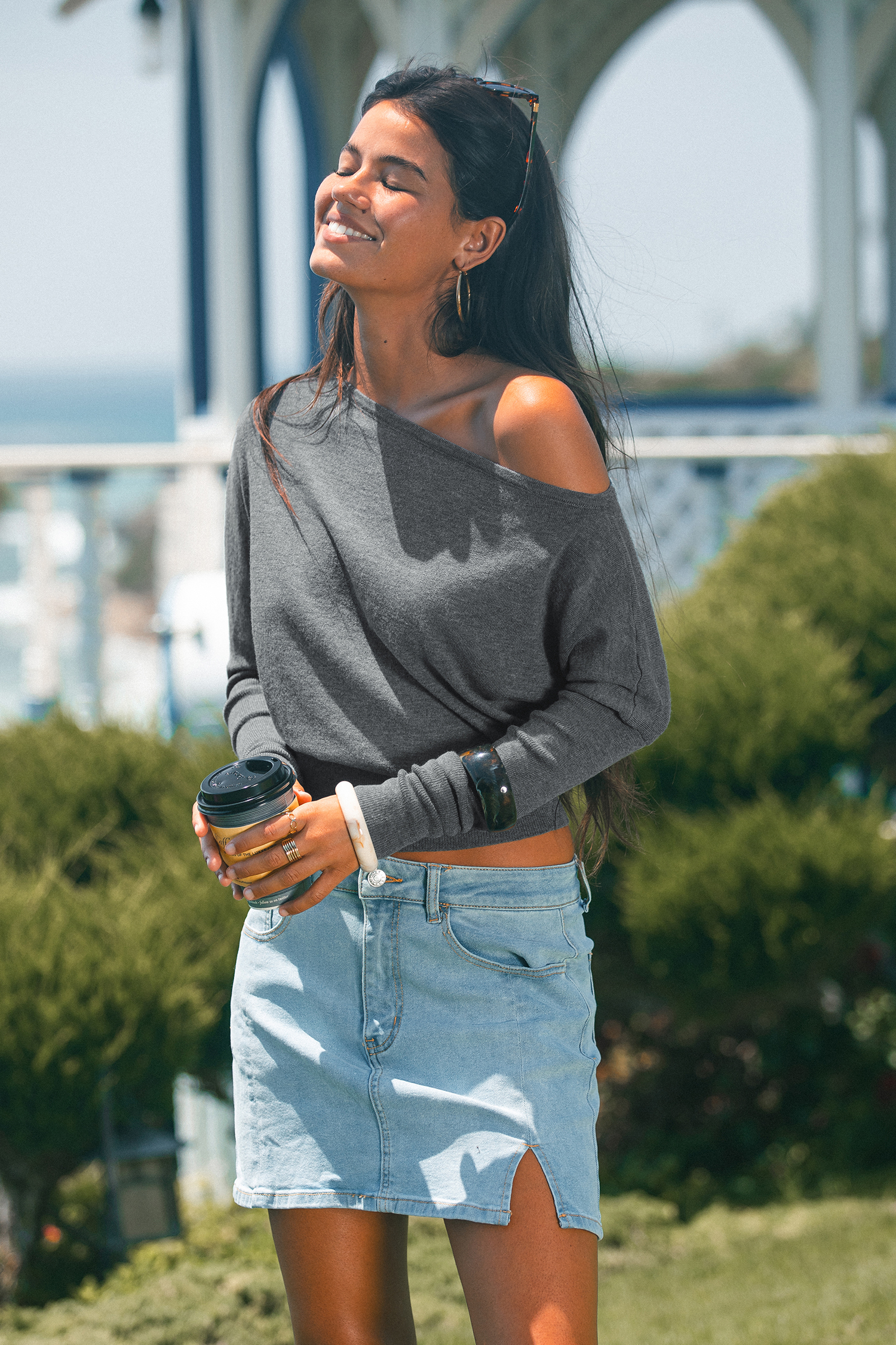 Night Out Grey Knit Top