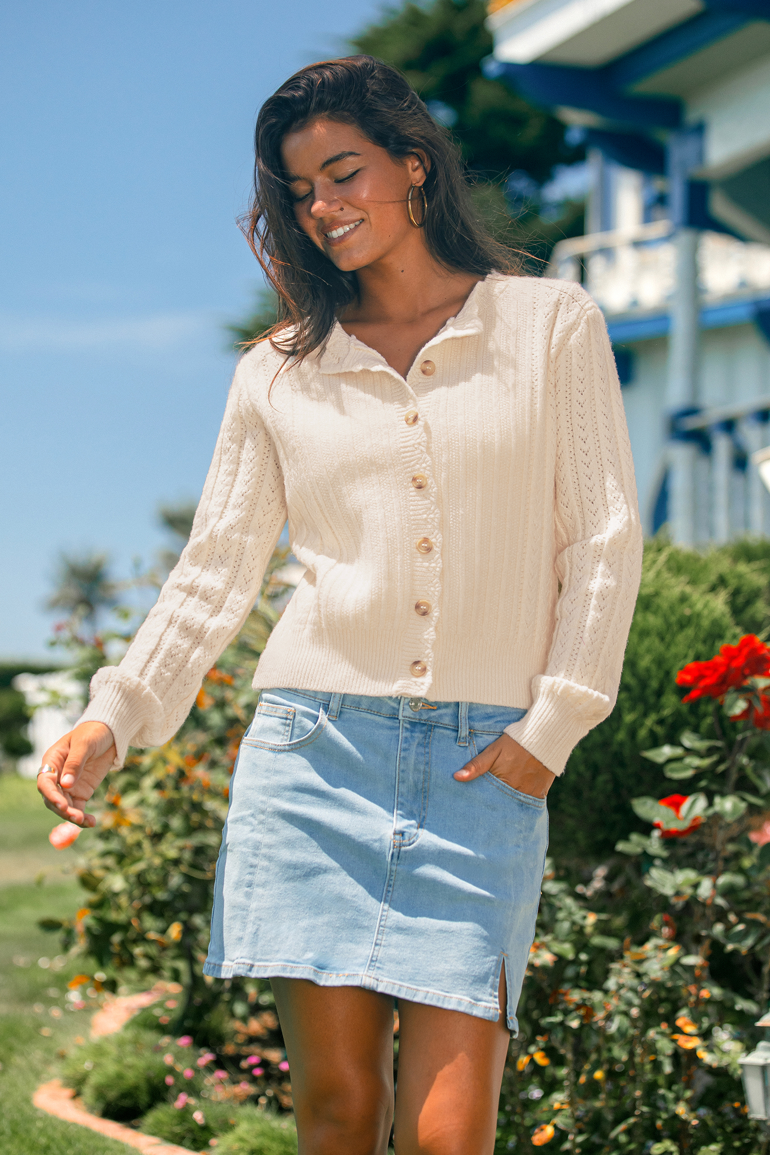 Cardigan beige caldo