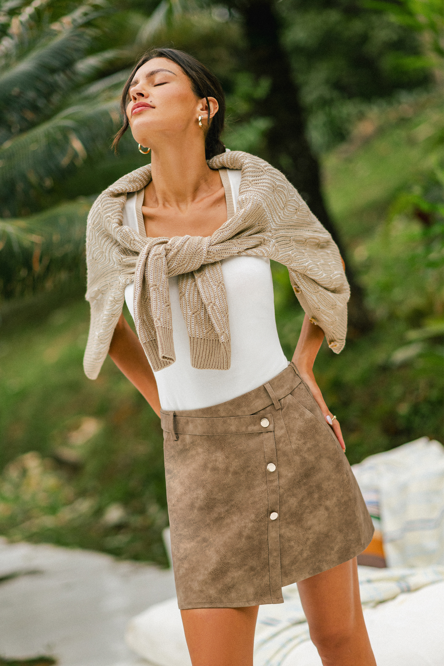 Mocha Moment Faux Suede Mini Skirt