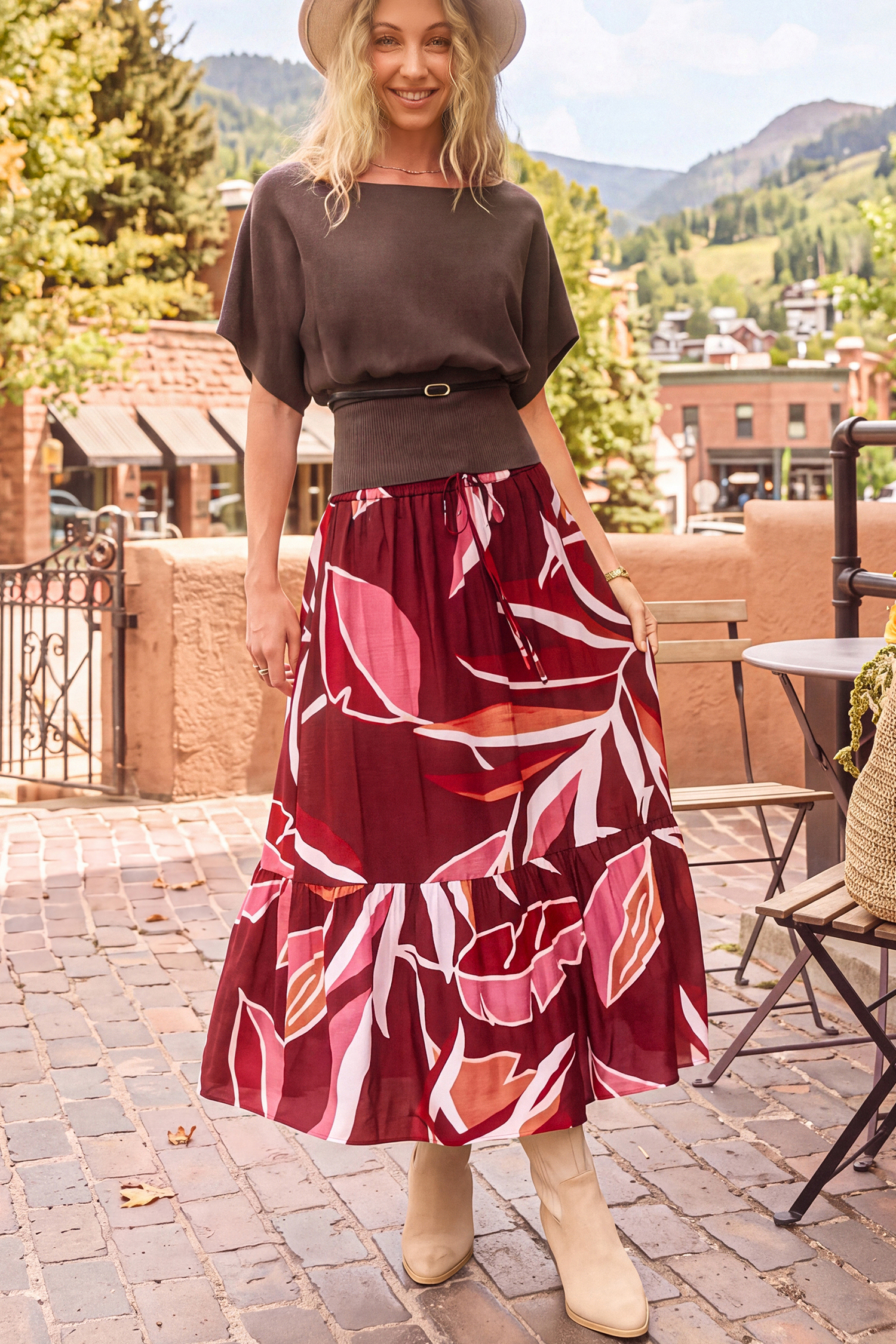 Meadow Walk Tropical Maxi Skirt