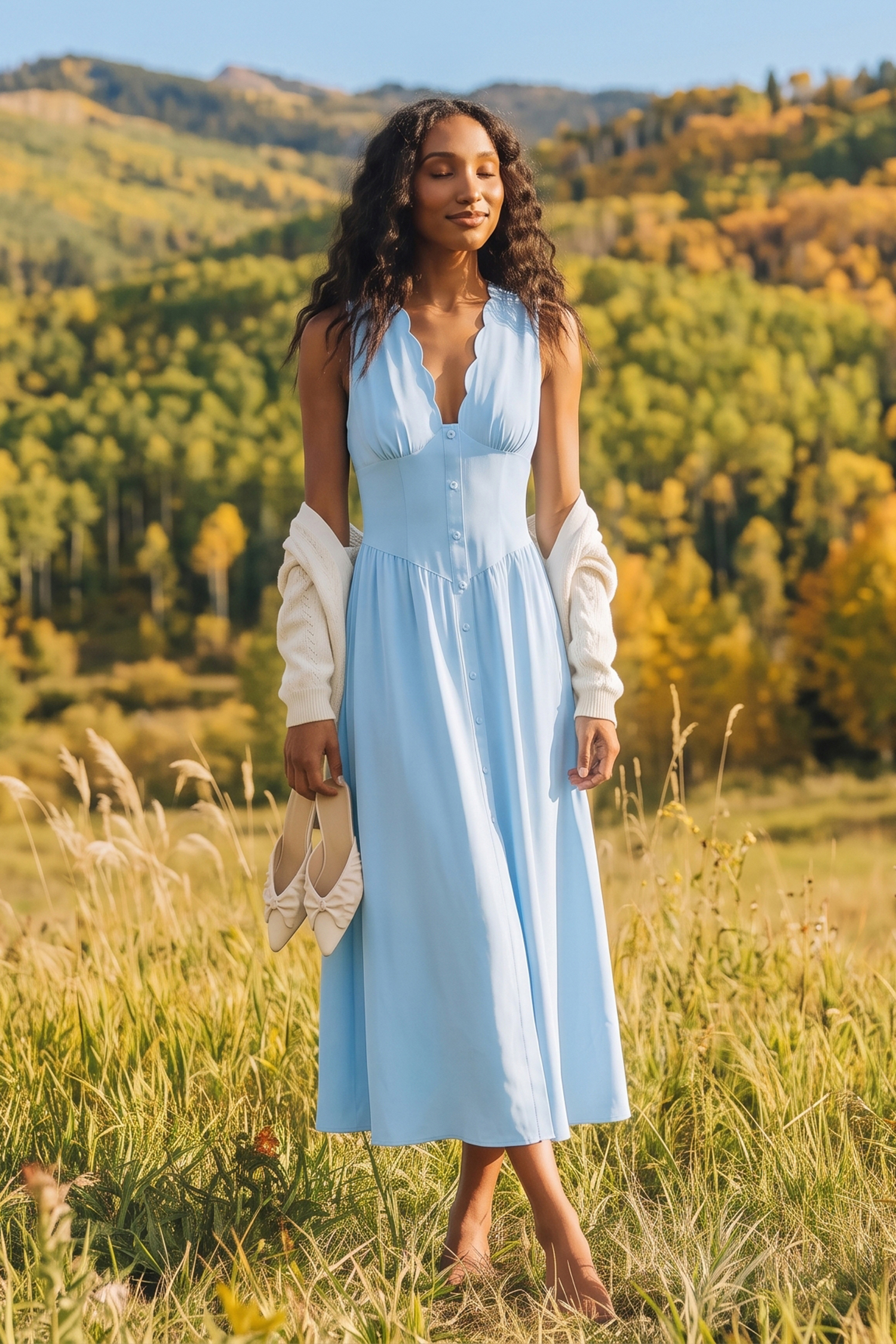 Abito lungo blu Little Hideaway