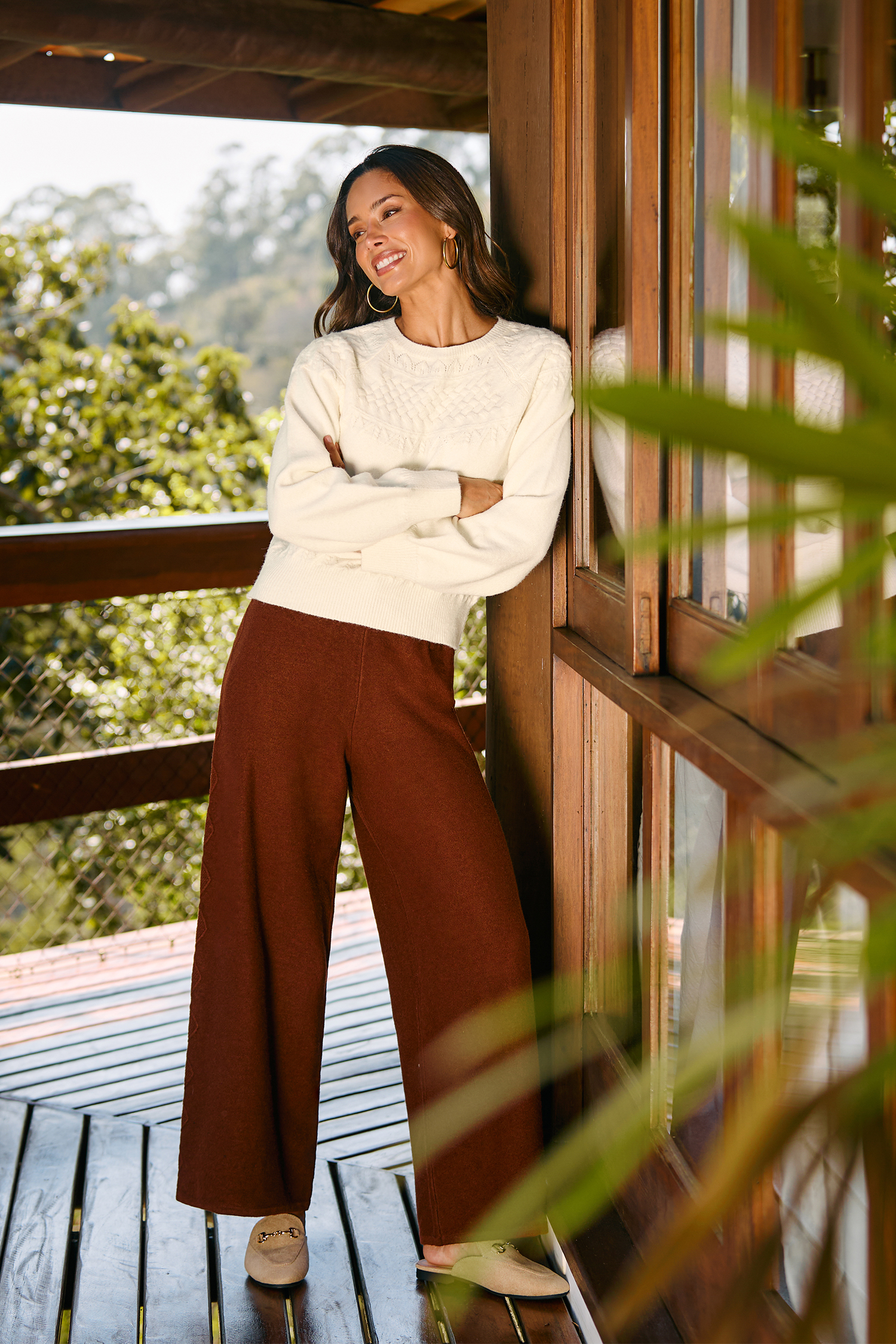 Maglione beige per giornate di pioggia