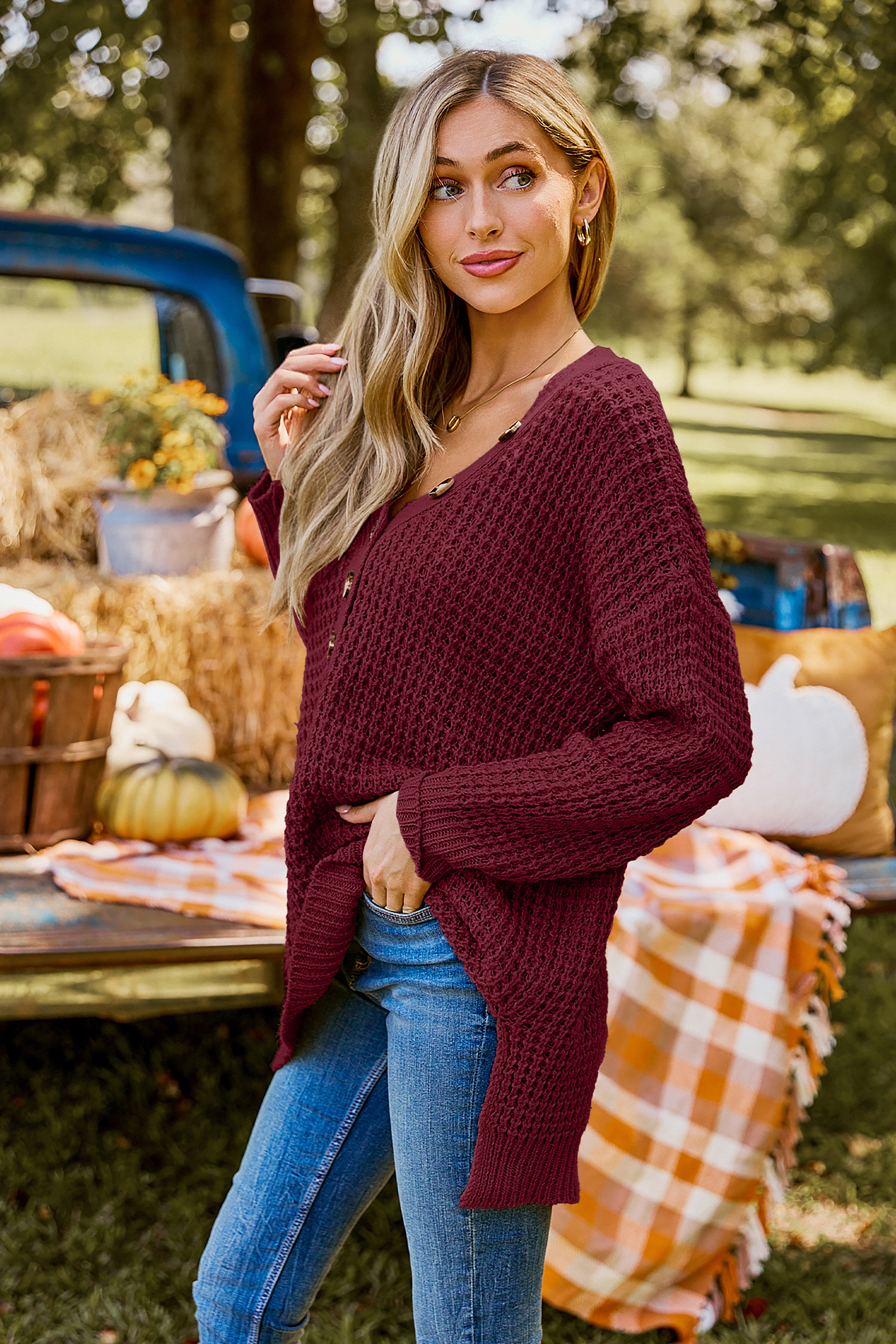Comfort First Red Knit Top
