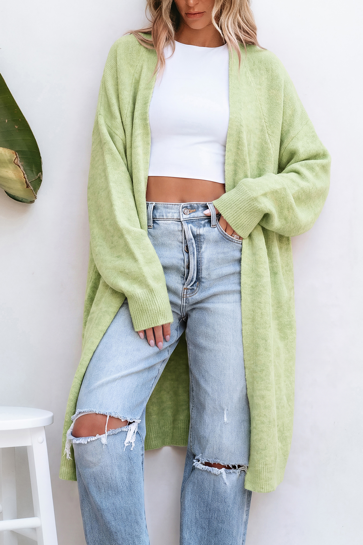 Cardigan verde In No Hurry