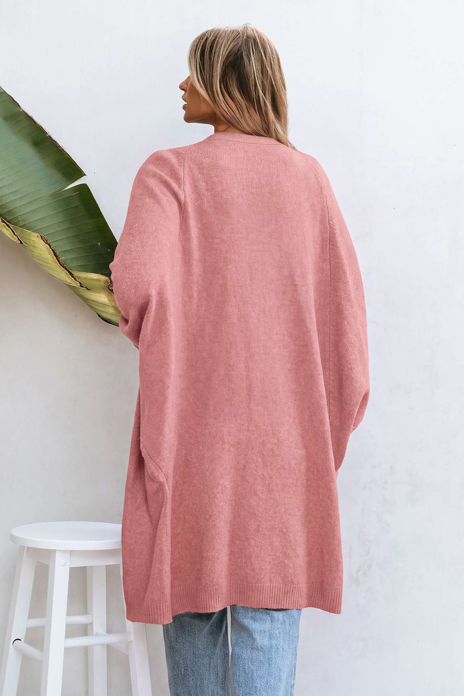 Cardigan rosa senza fretta