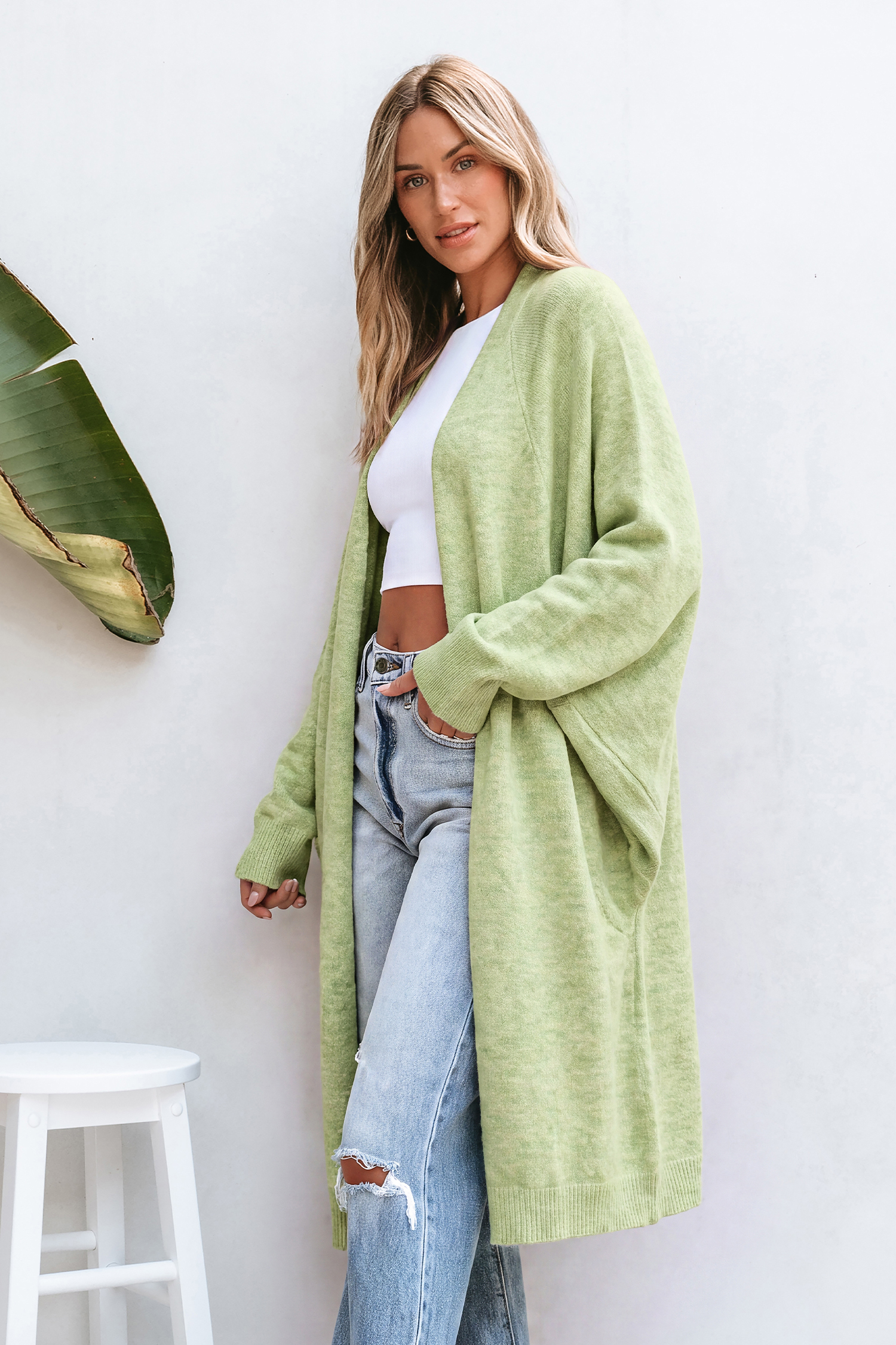 Cardigan verde In No Hurry