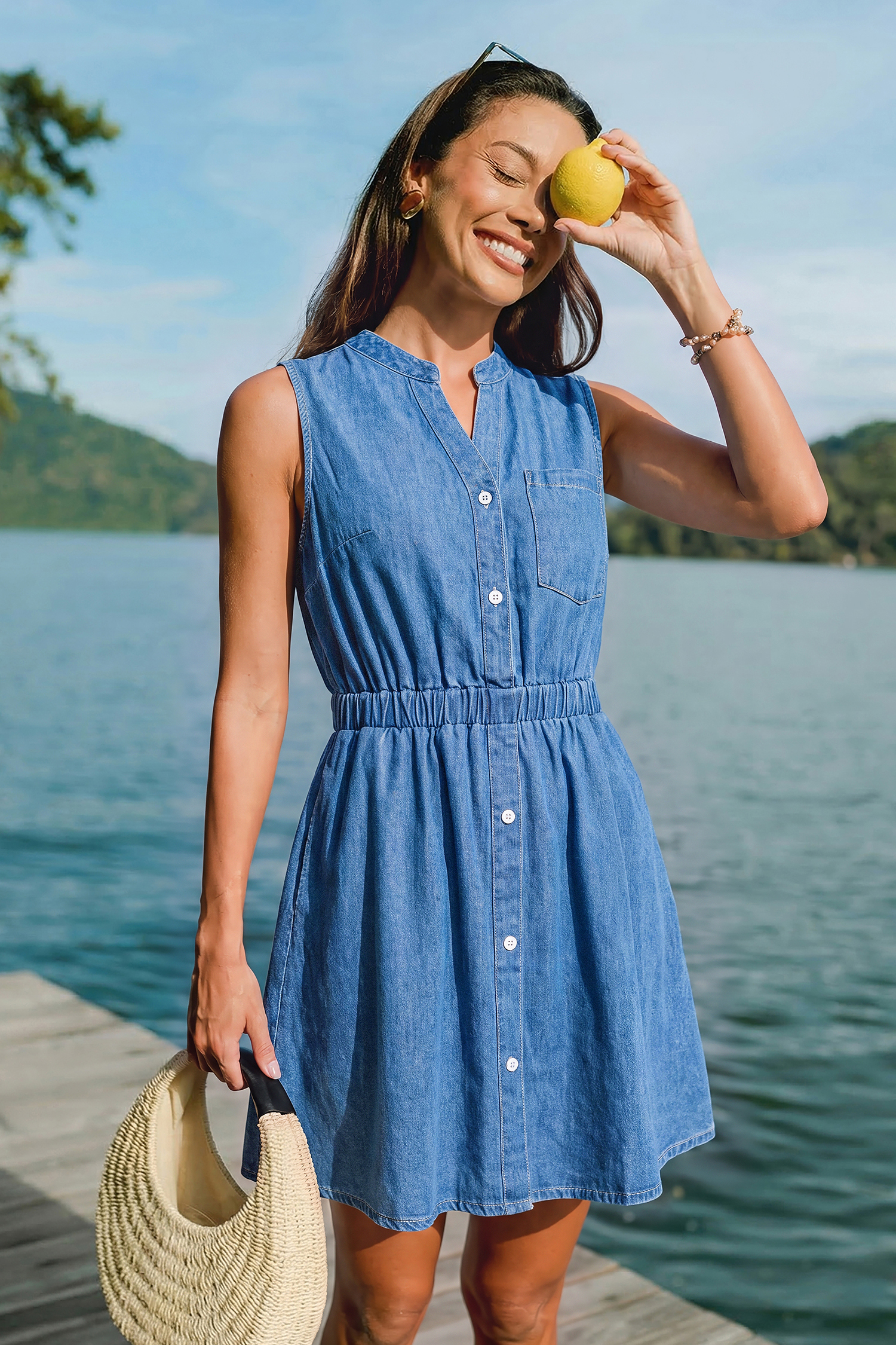 Good Times Ahead Denim Mini Dress