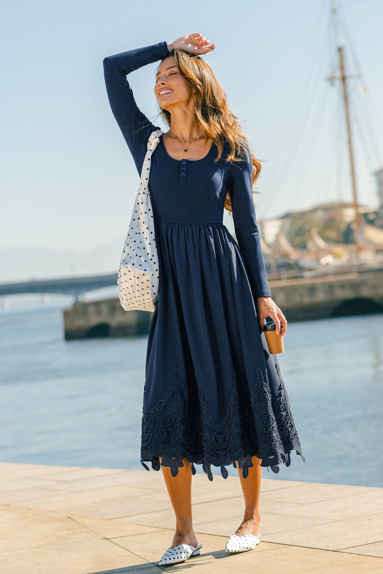 Fall Girl Blue Midi Dress