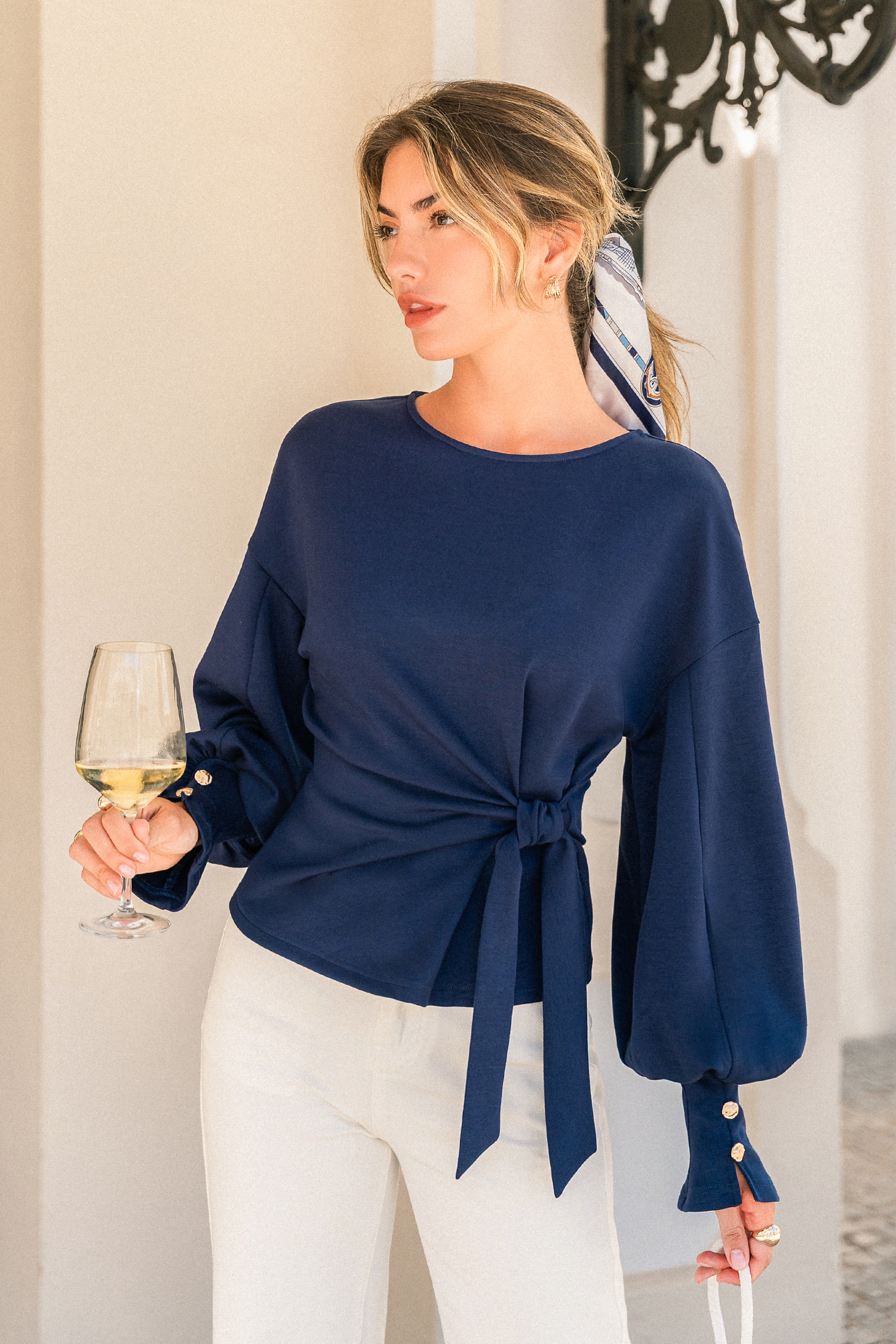 Poised Blue Top