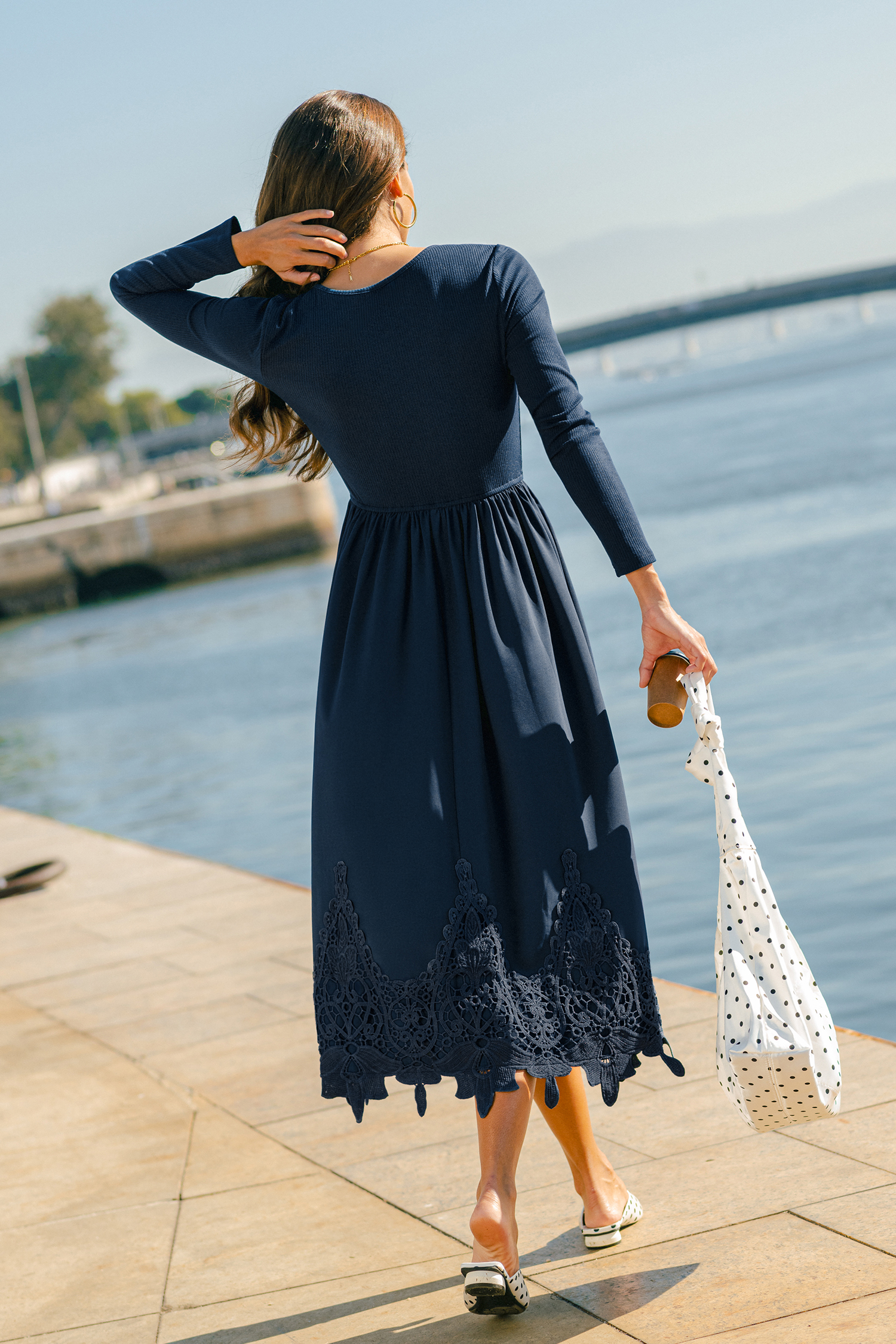 Fall Girl Blue Midi Dress