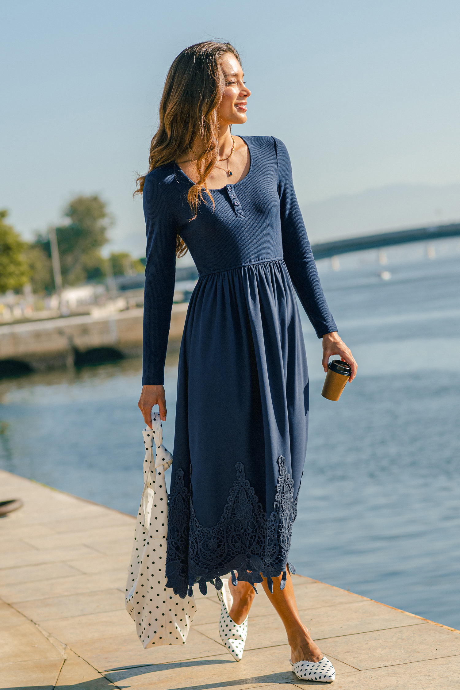 Fall Girl Blue Midi Dress