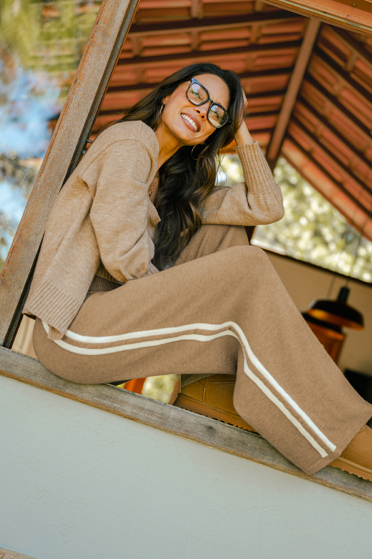 In a Nutshell Neutral Knit Trousers