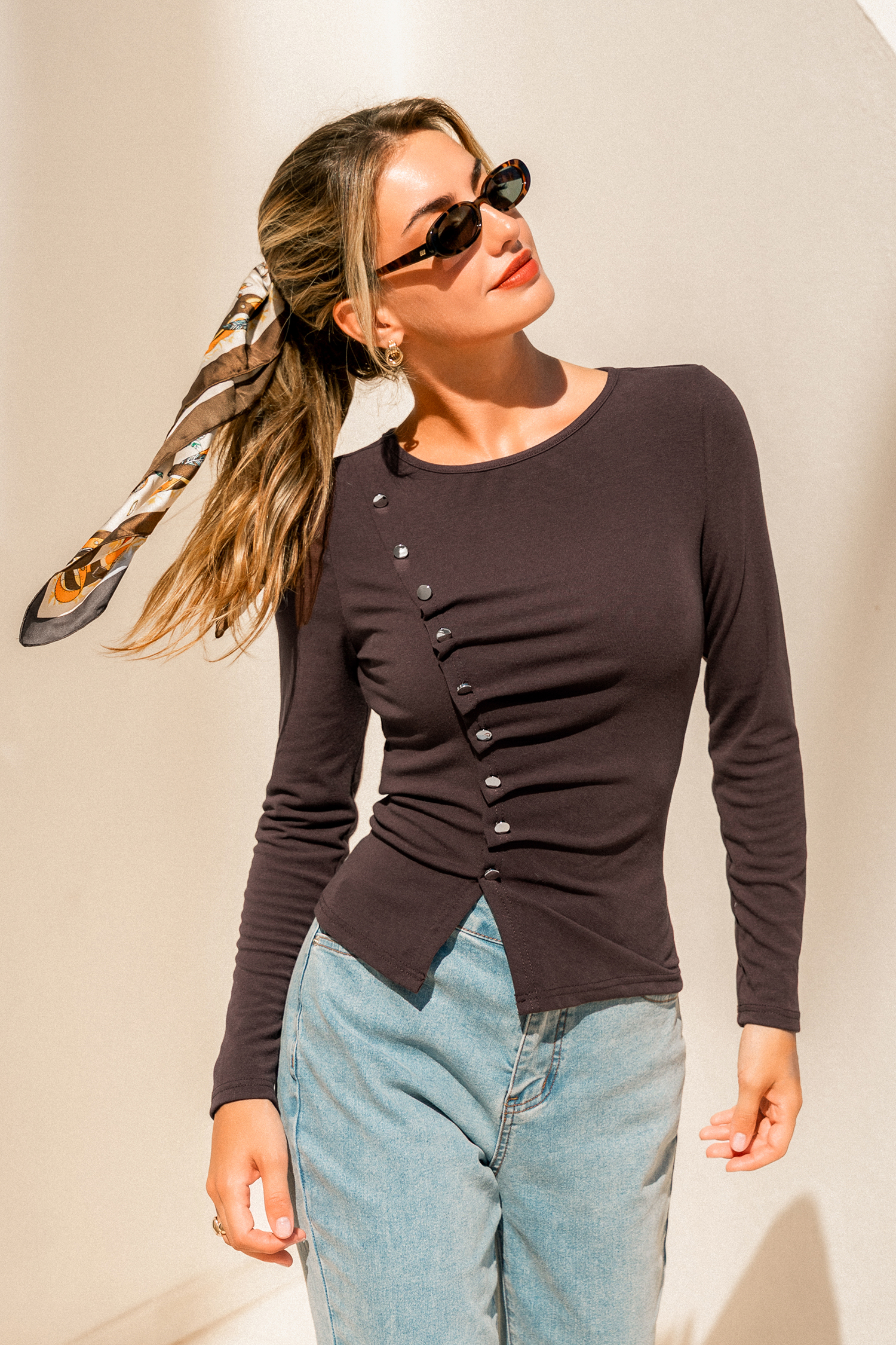 One Sided Brown Top