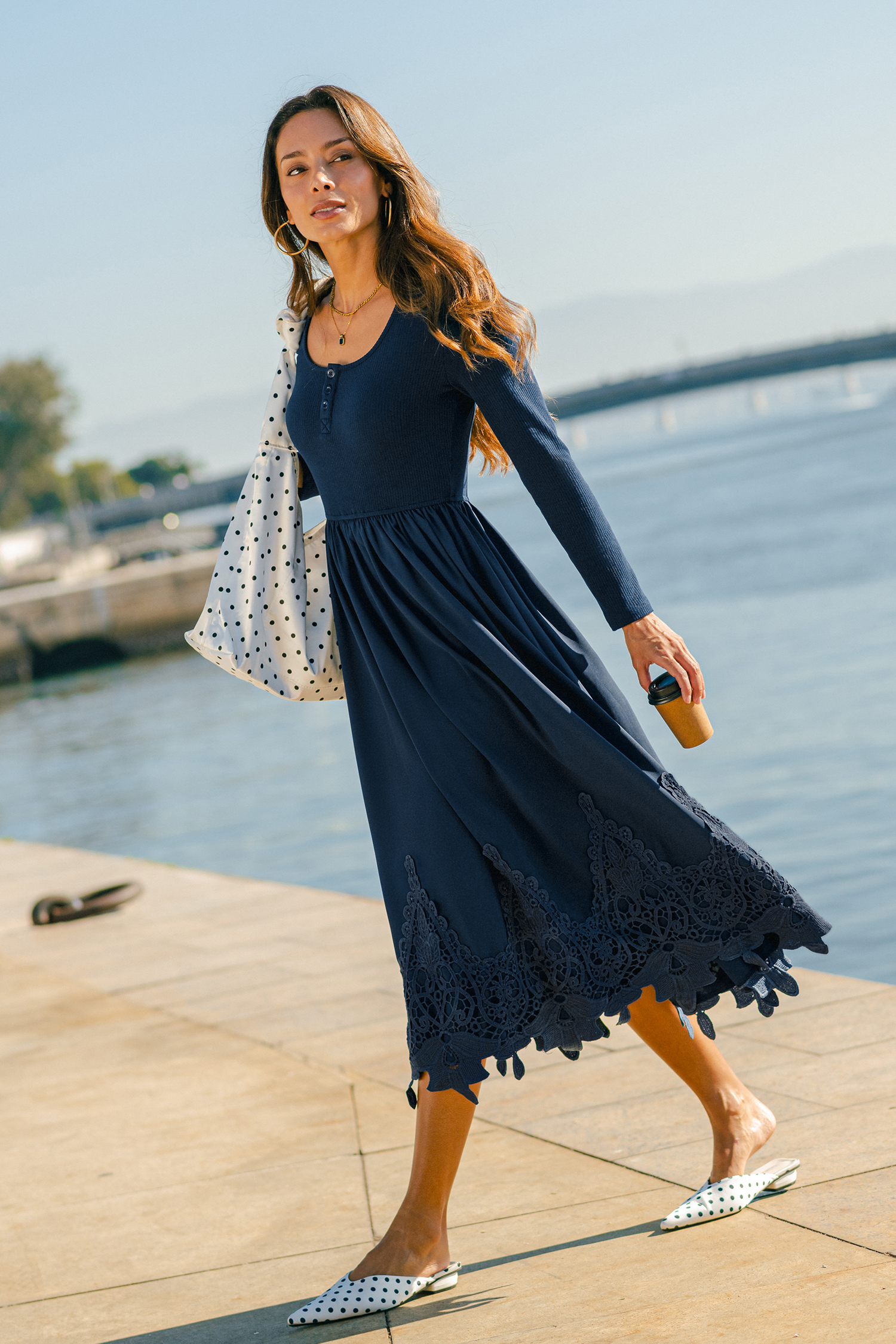 Fall Girl Blue Midi Dress