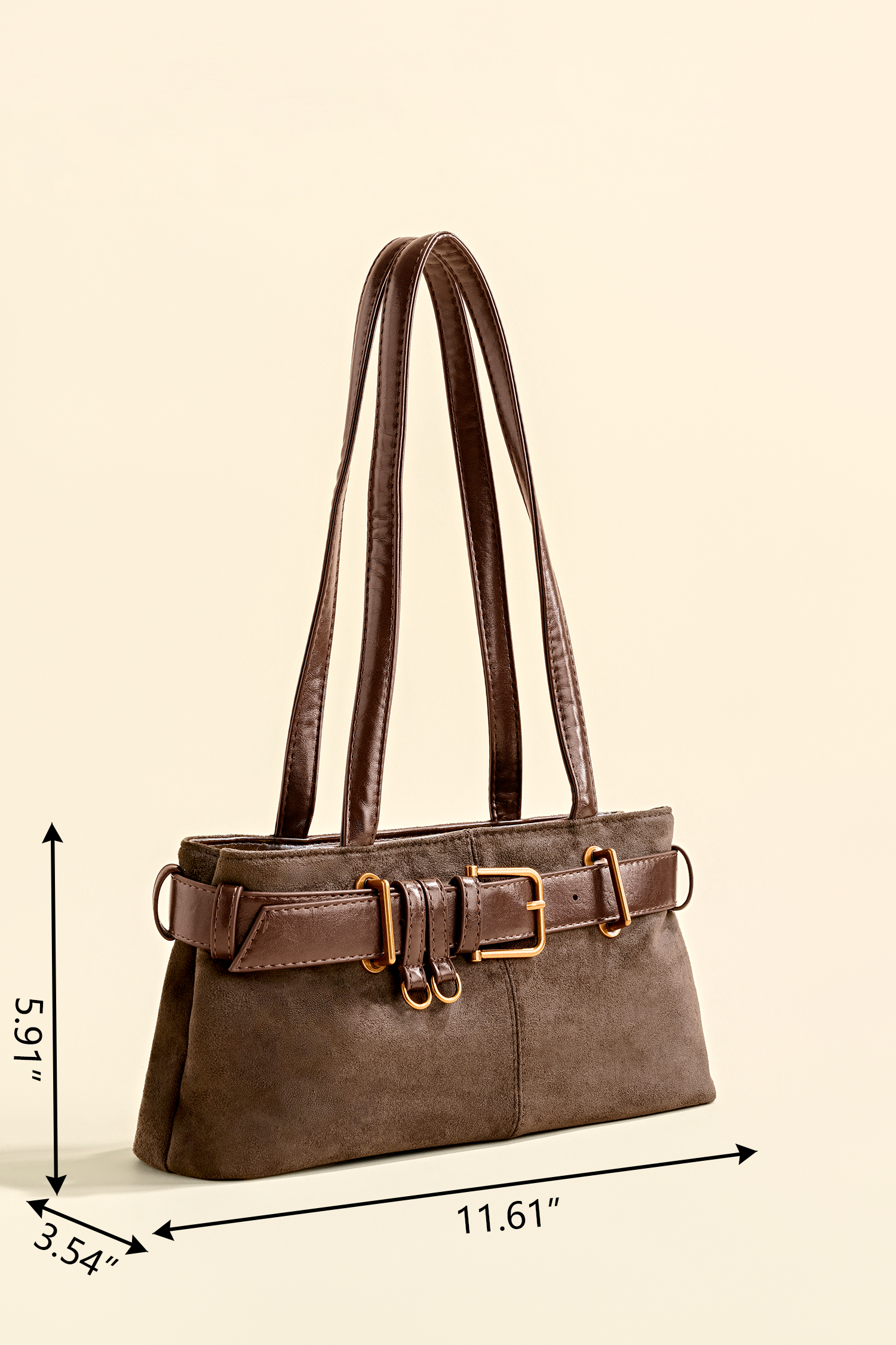 Buckle Up Faux Suede Bag