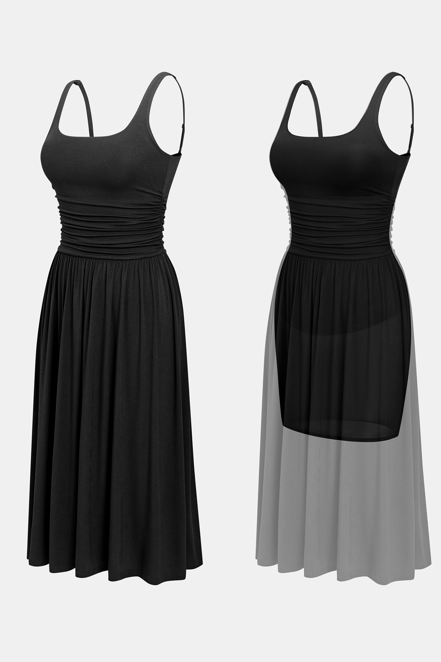 Element of Surprise Black Shapewear Midi Dress