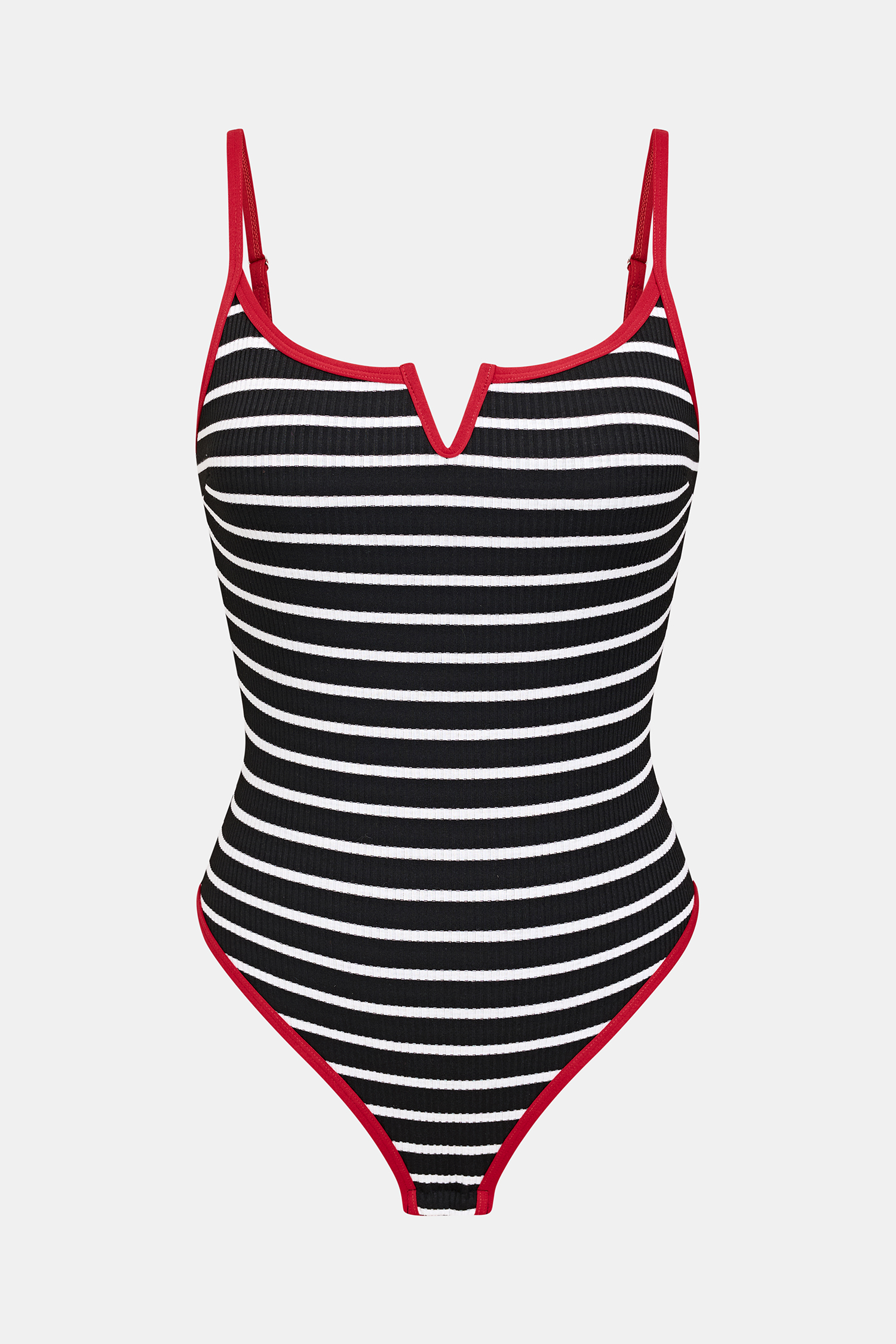 New Angle Striped Shapewear Bodysuit