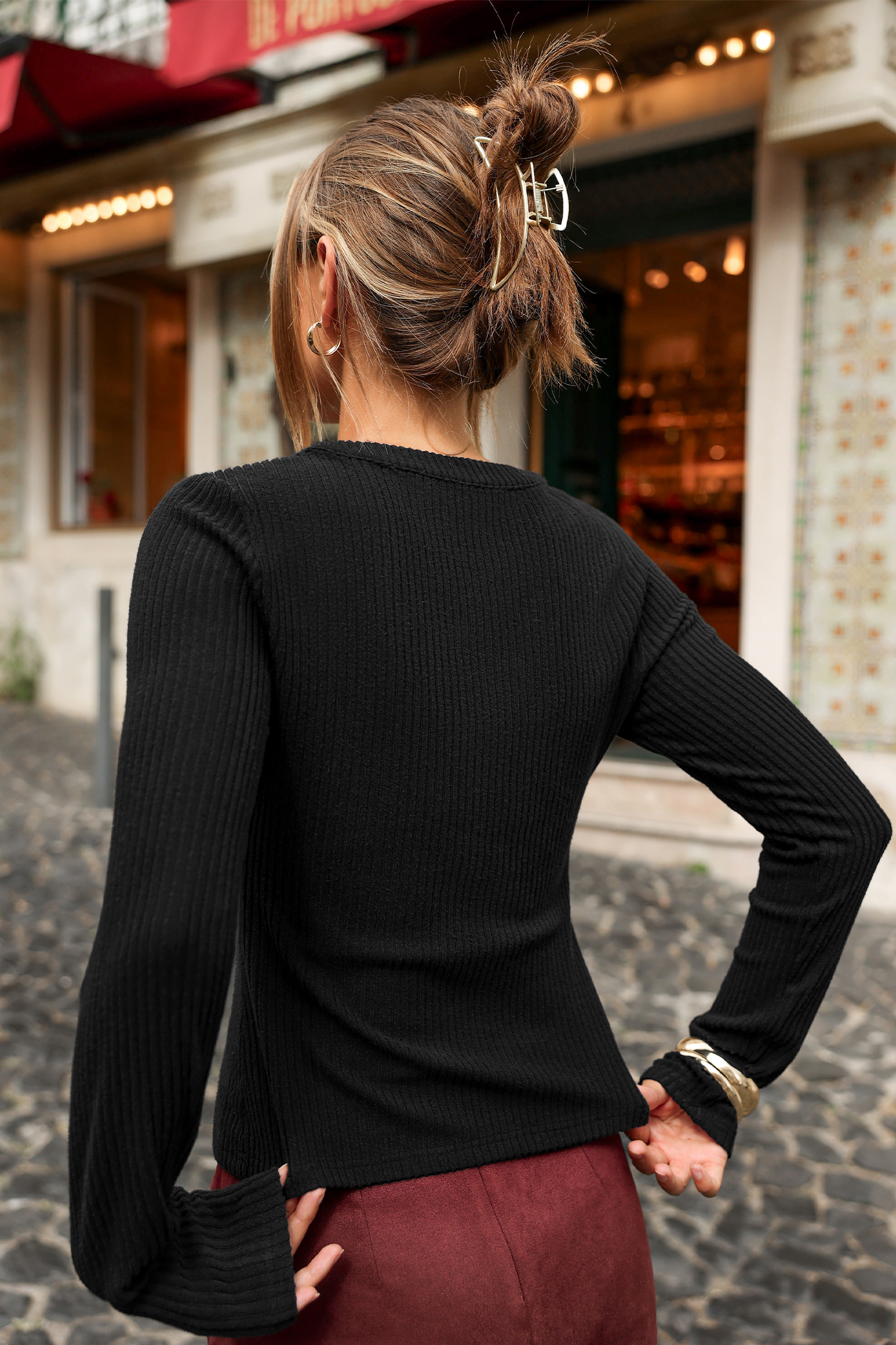 Wild Fern Black Top