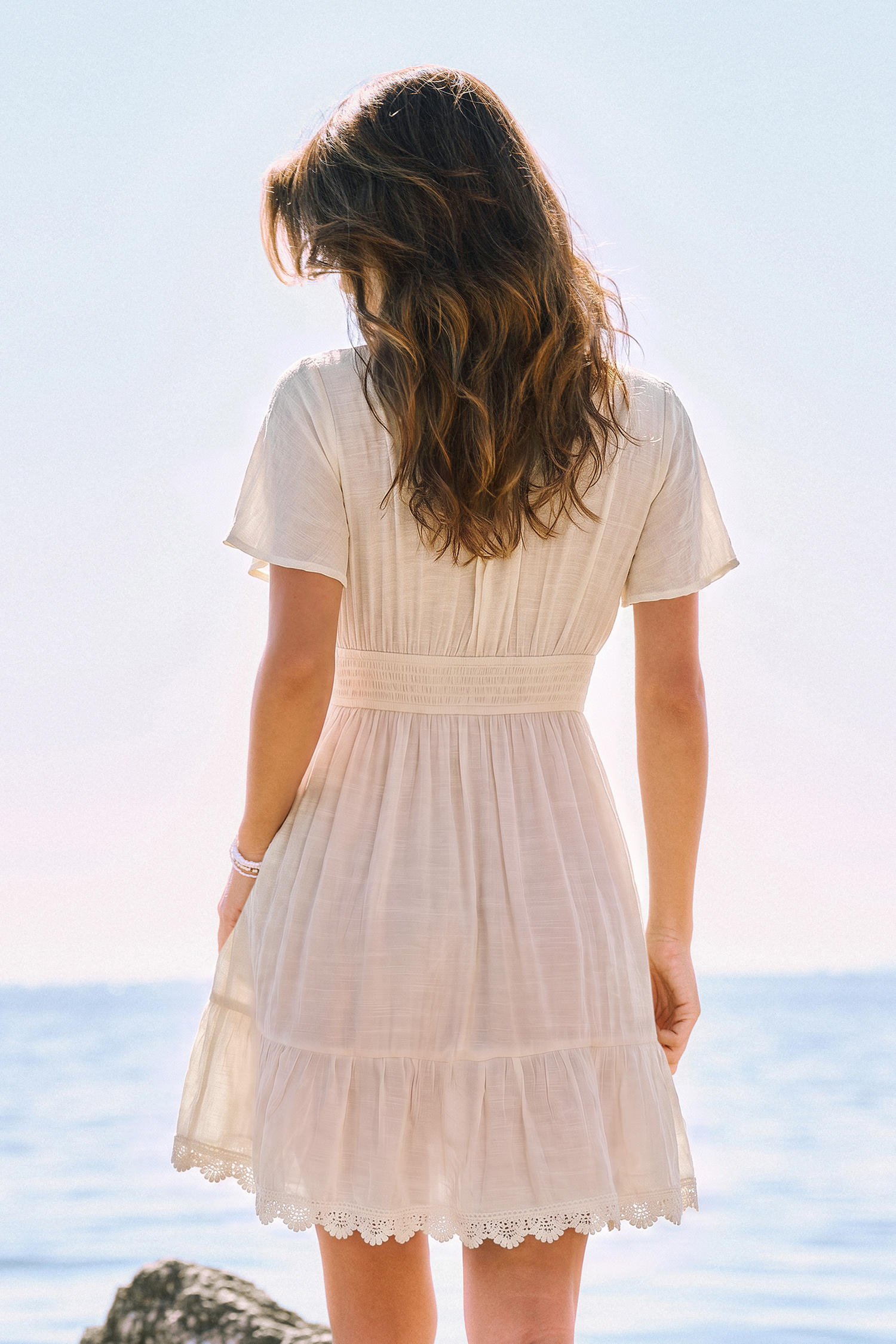 Summer Plans Neutral Cover-Up Mini Dress