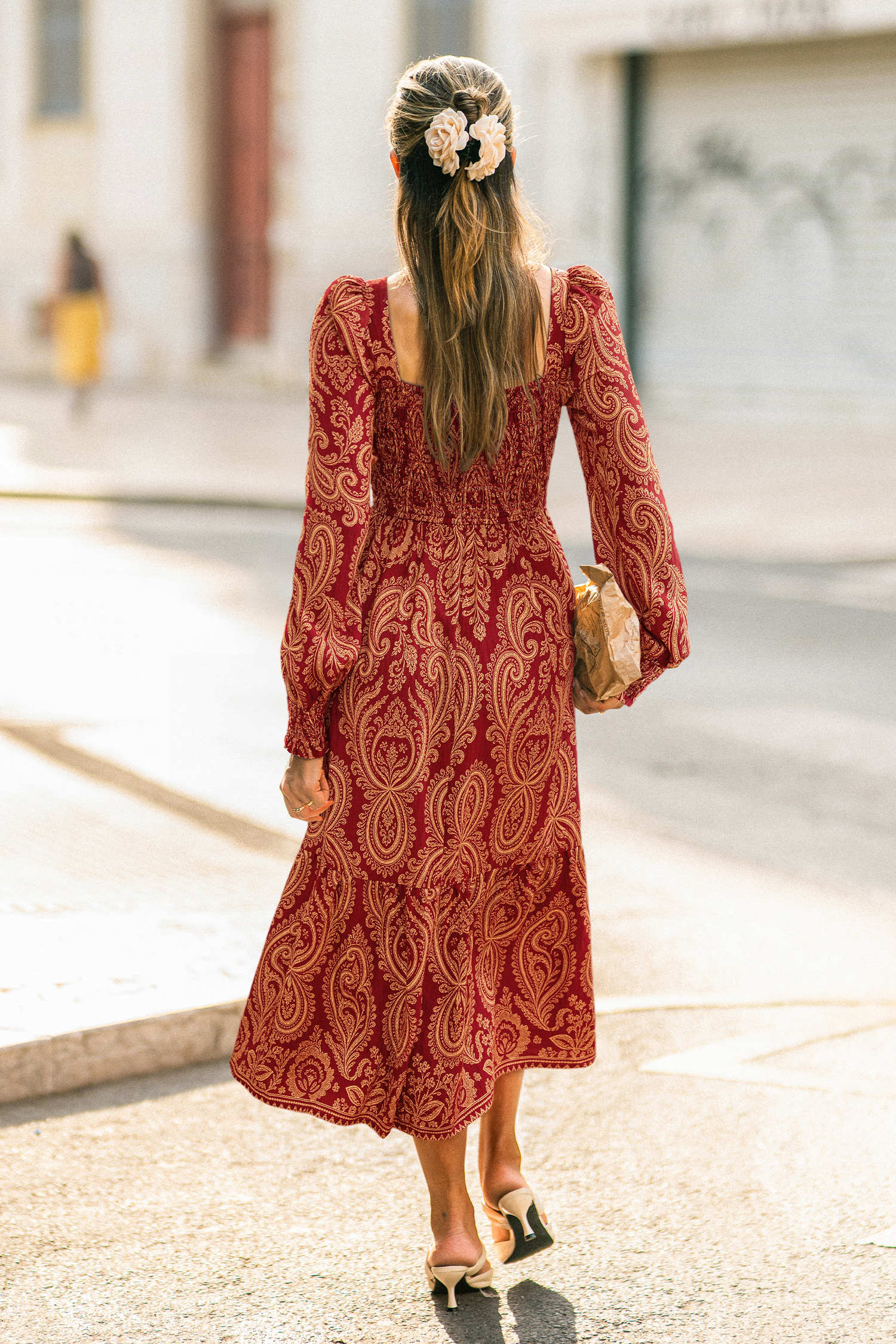 Gilded Lily Paisley Midi Dress