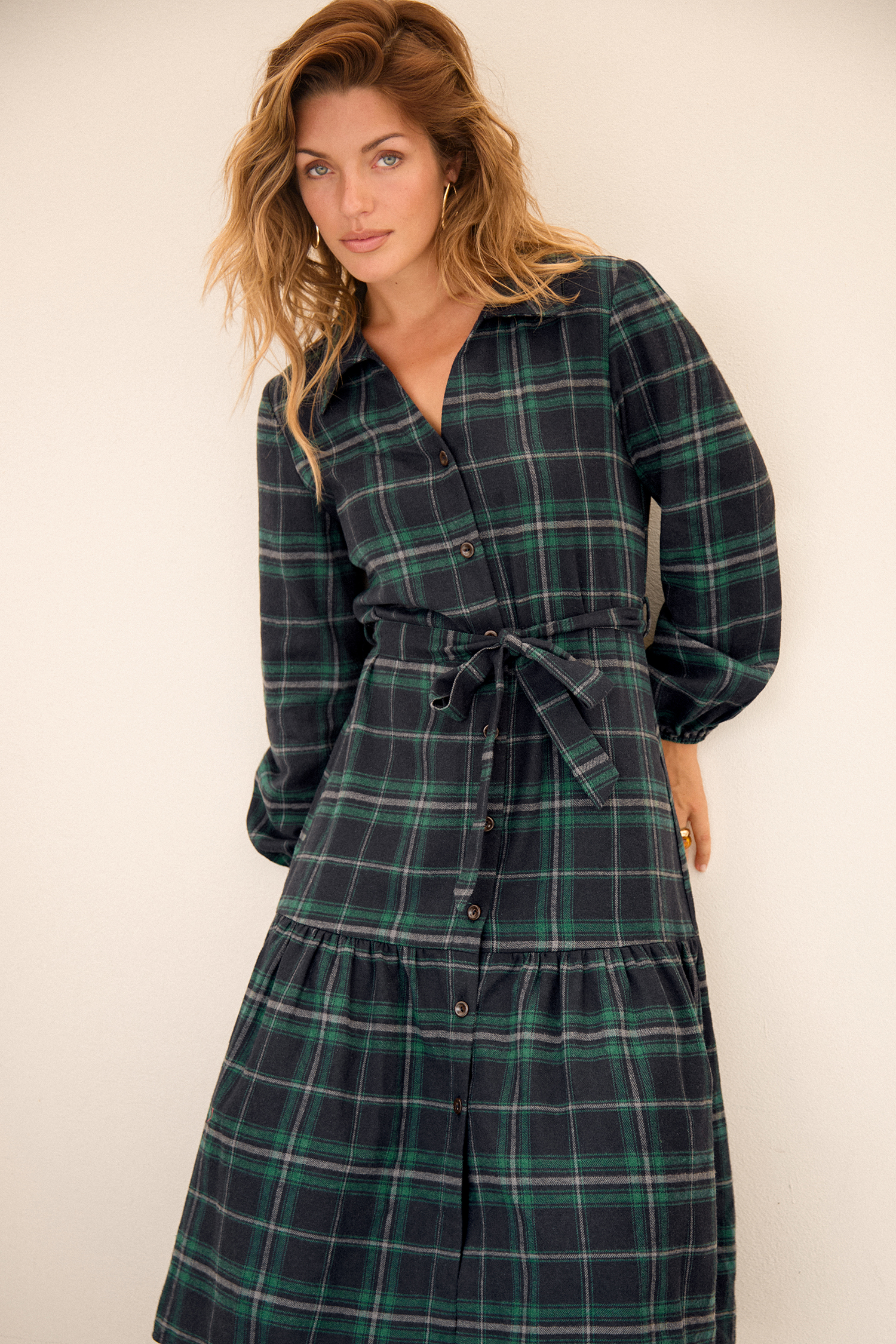 Up to Something Plaid Midi Dress