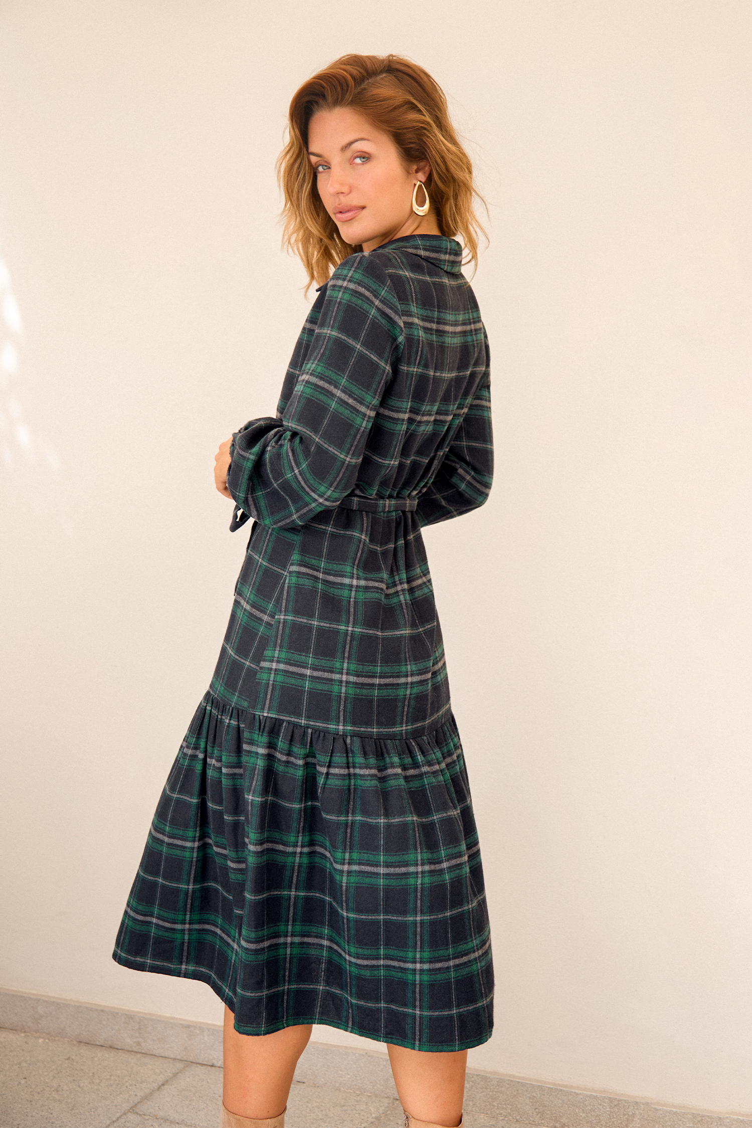 Up to Something Plaid Midi Dress