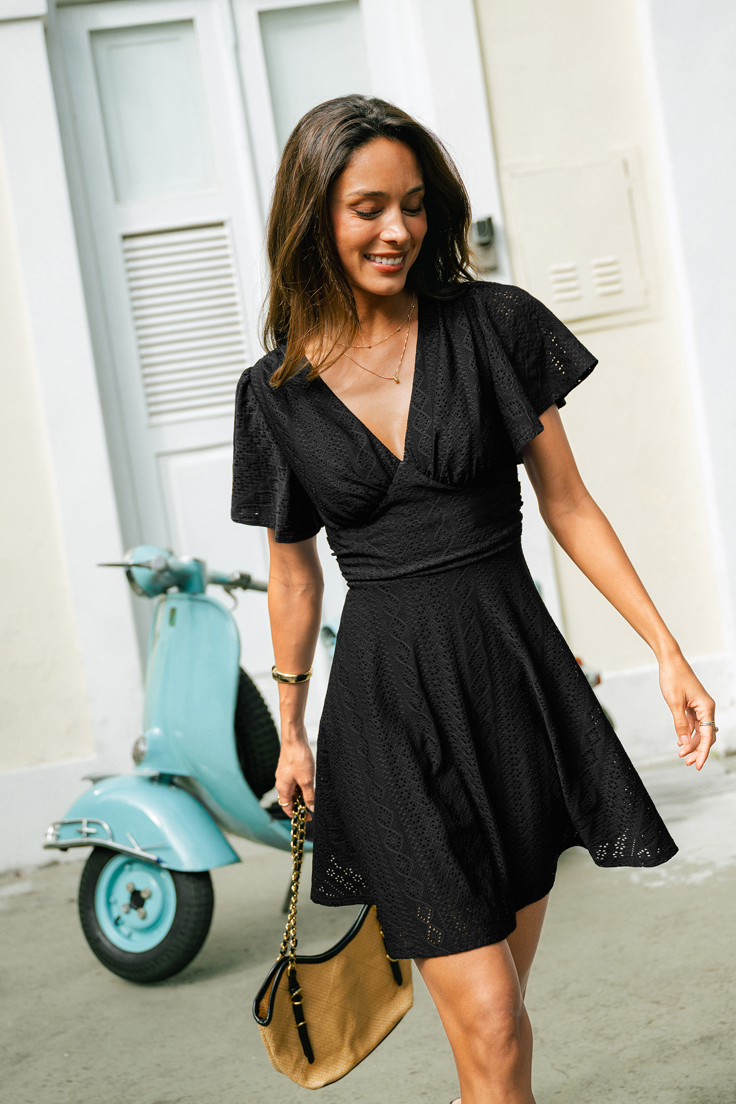 Apple Orchard Black Mini Dress