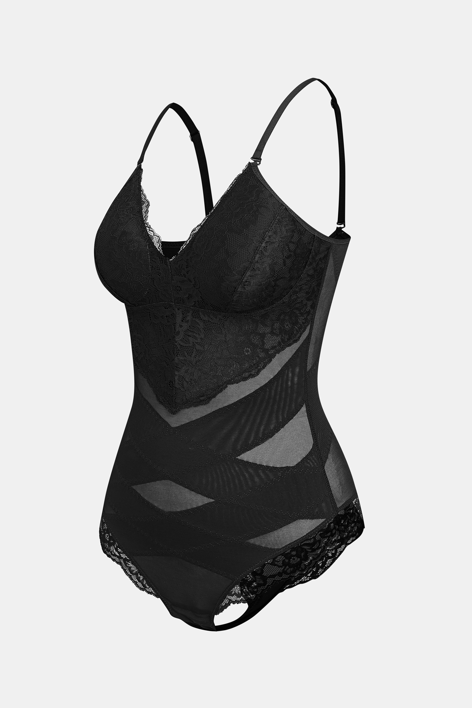 Modern Romantic Black Shapewear Bodysuit